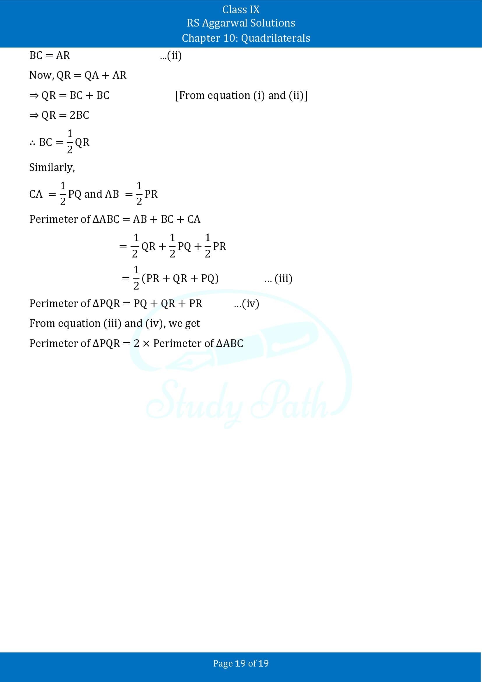 RS Aggarwal Solutions Class 9 Chapter 10 Quadrilaterals Exercise 10B 00019