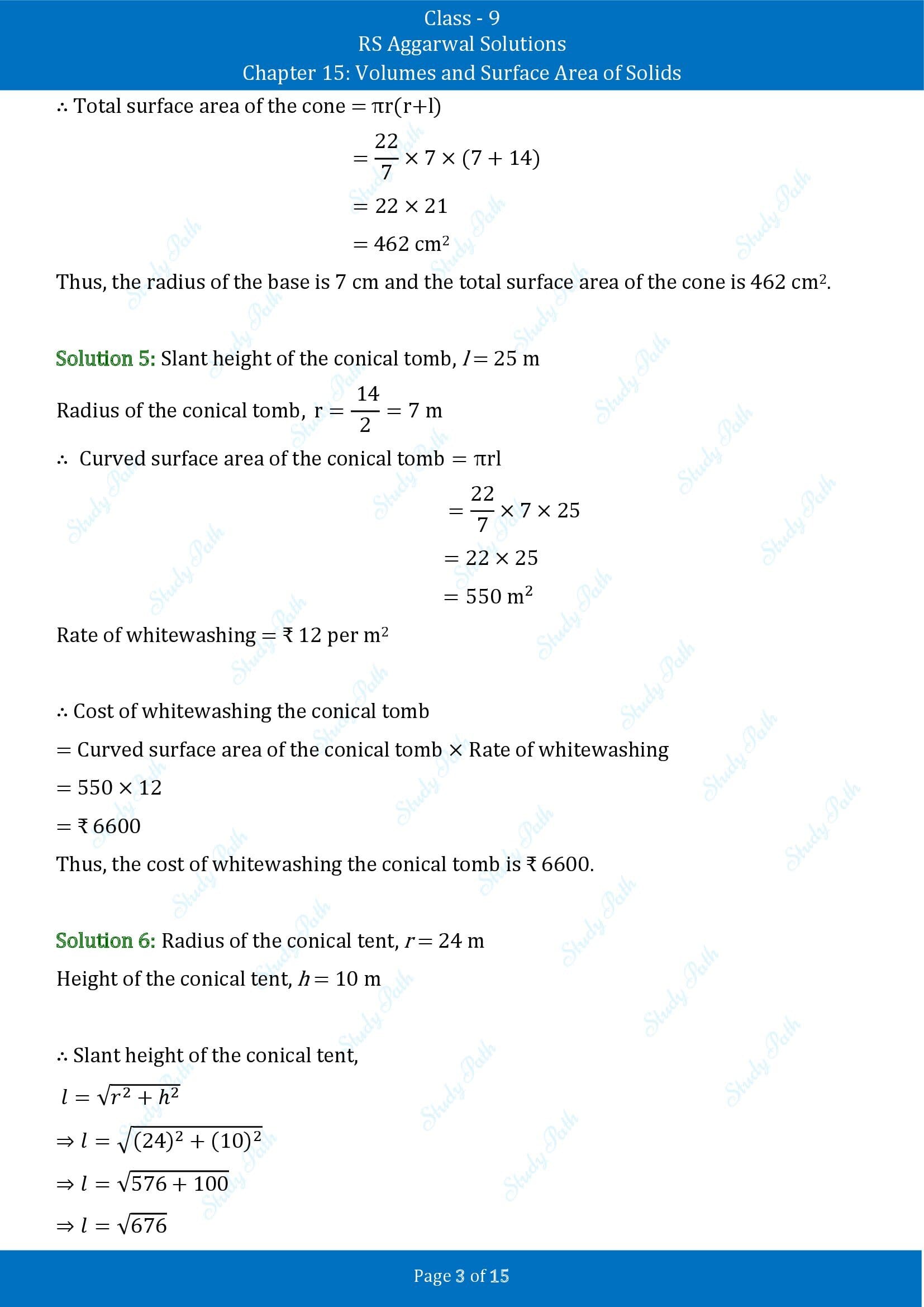 RS Aggarwal Solutions Class 9 Chapter 15 Volumes and Surface Area of Solids Exercise 15C 00003