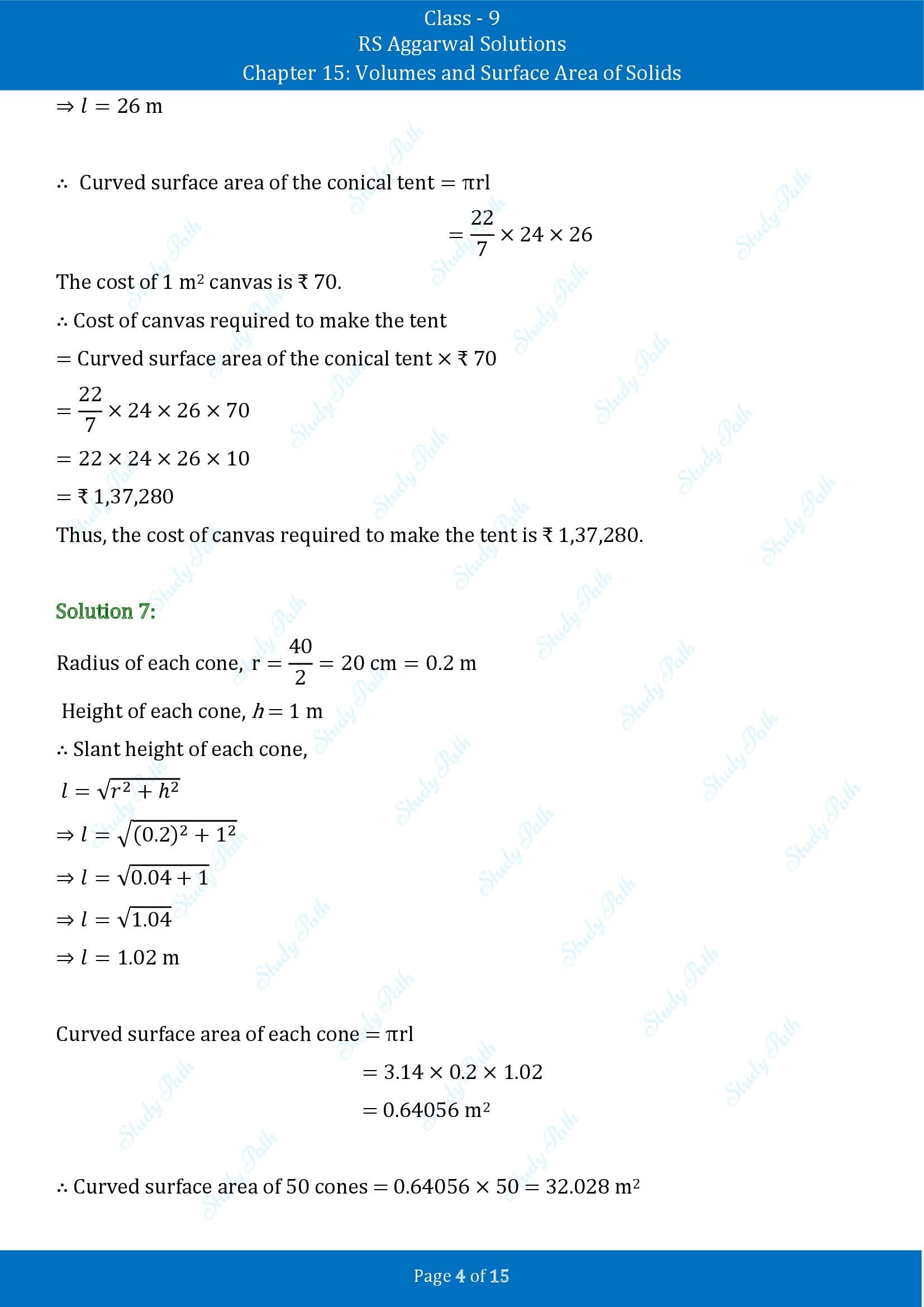 RS Aggarwal Solutions Class 9 Chapter 15 Volumes and Surface Area of Solids Exercise 15C 00004
