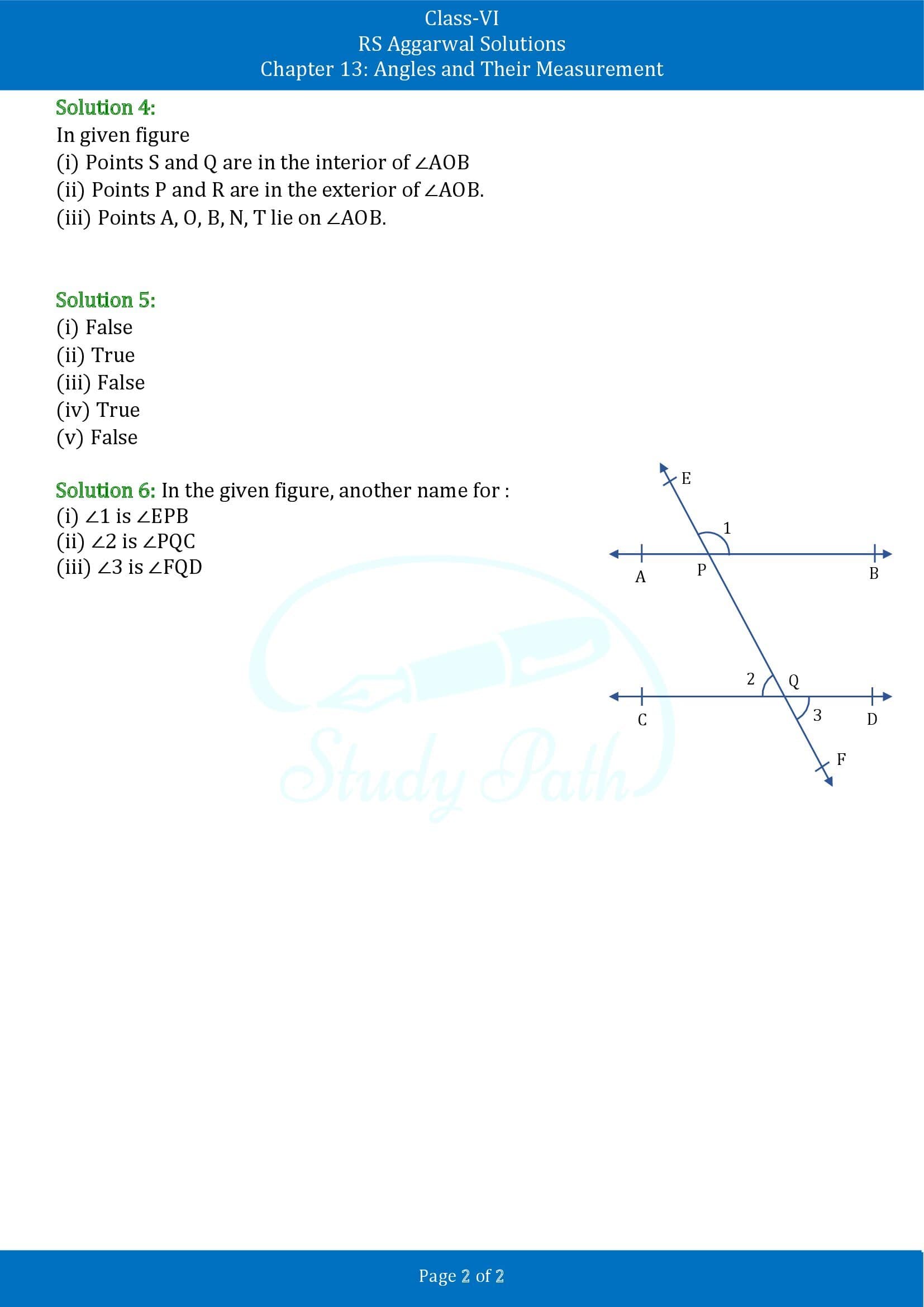 RS Aggarwal Solutions Class 6 Chapter 13 Angles and Their Measurement Exercise 13A 00002