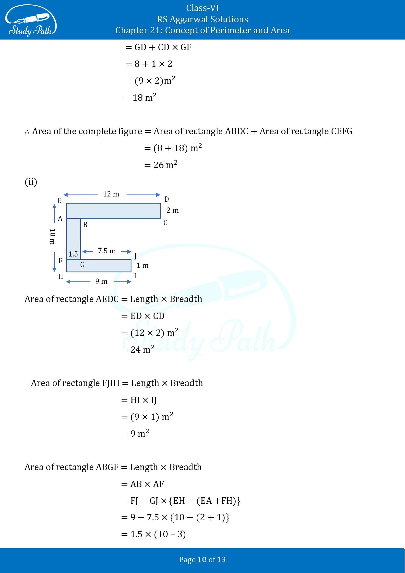 RS Aggarwal Solutions Class 6 Chapter 21 Concept of Perimeter and Area Exercise 21D 00010