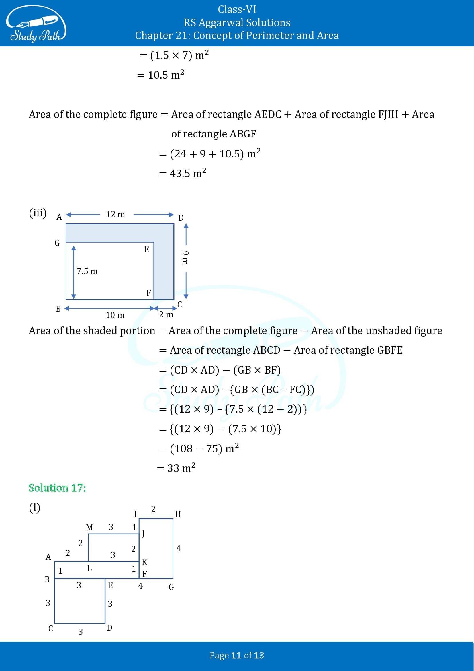 RS Aggarwal Solutions Class 6 Chapter 21 Concept of Perimeter and Area Exercise 21D 00011