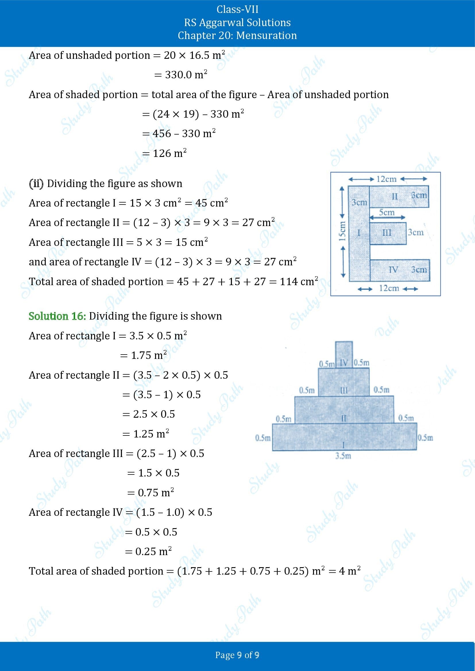RS Aggarwal Solutions Class 7 Chapter 20 Mensuration Exercise 20B 00009