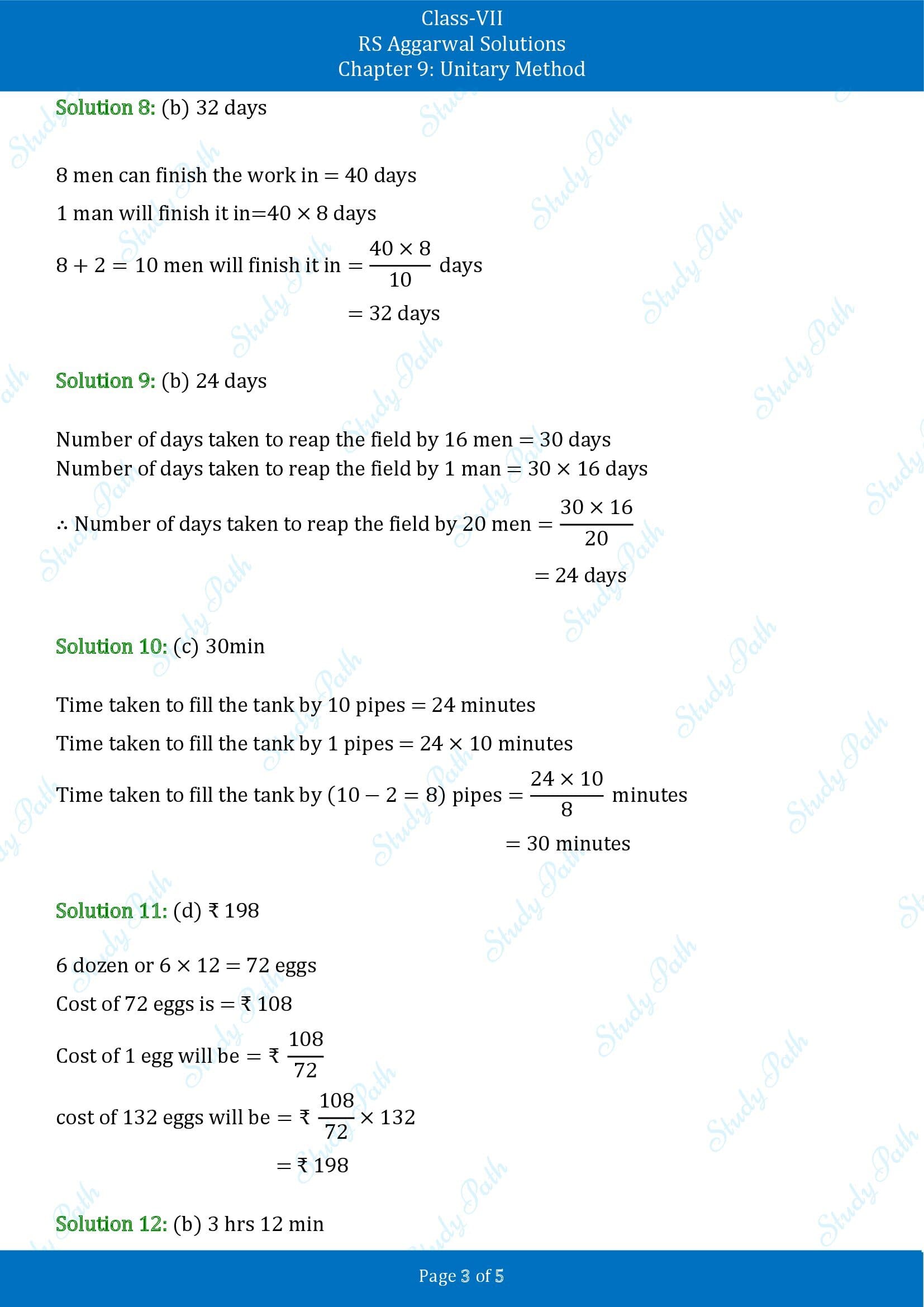 RS Aggarwal Solutions Class 7 Chapter 9 Unitary Method Exercise 9C MCQs 00003