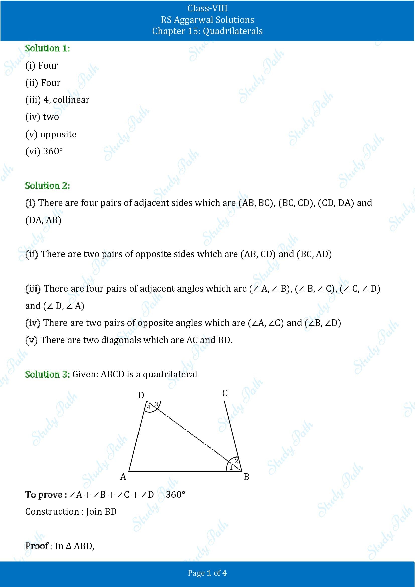 RS Aggarwal Solutions Class 8 Chapter 15 Quadrilaterals 00001