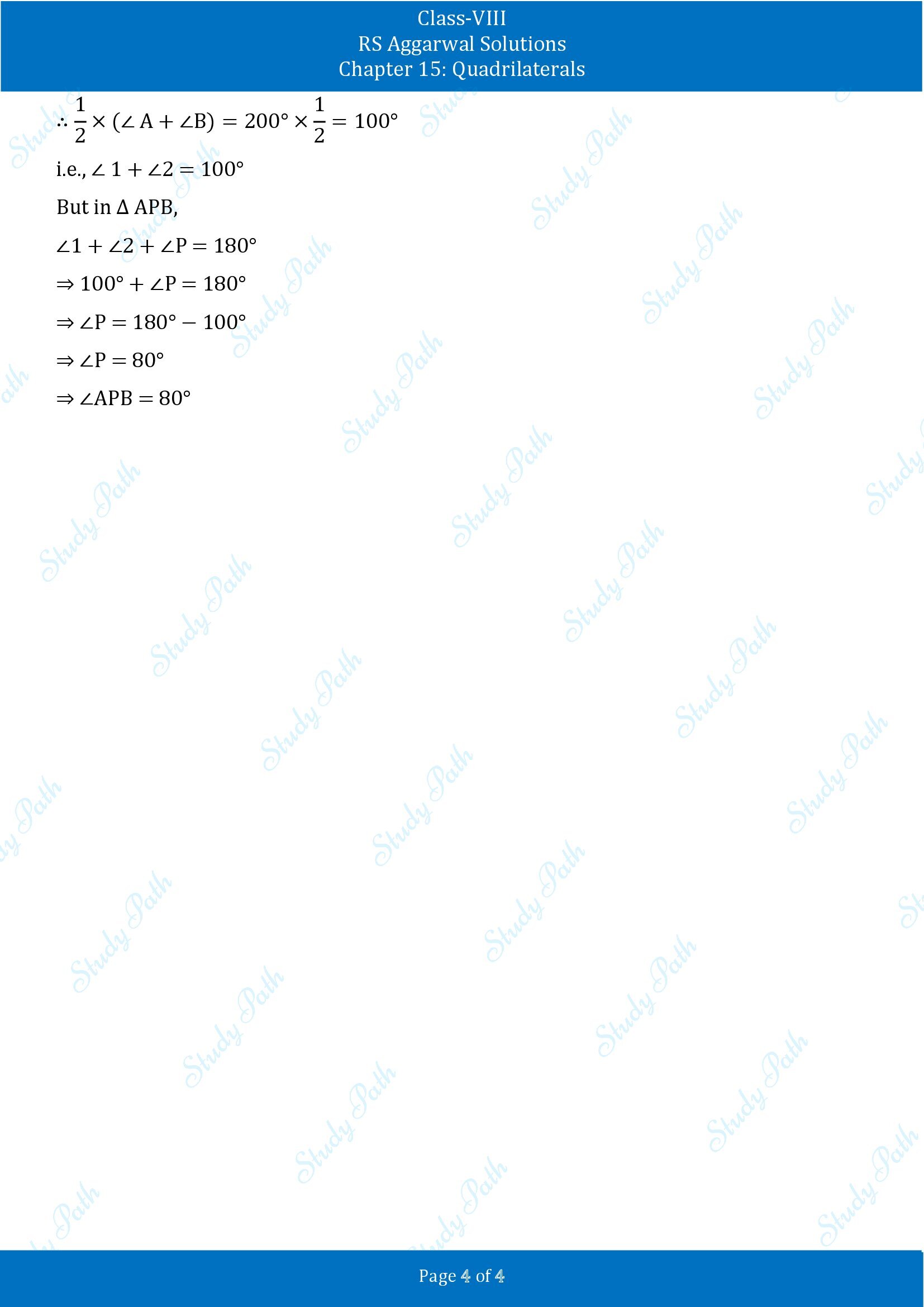 RS Aggarwal Solutions Class 8 Chapter 15 Quadrilaterals 00004