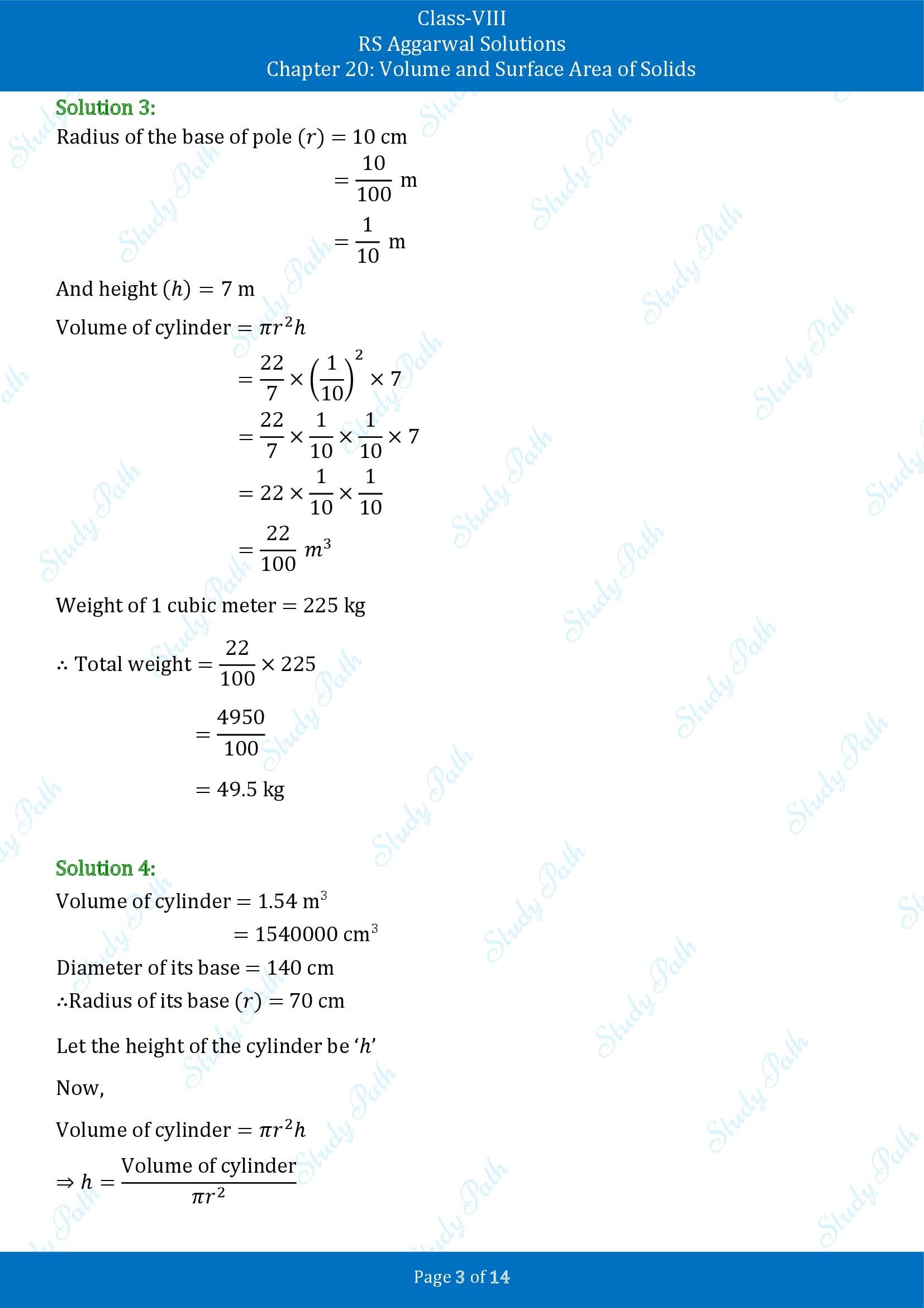 RS Aggarwal Solutions Class 8 Chapter 20 Volume and Surface Area of Solids Exercise 20B 00003