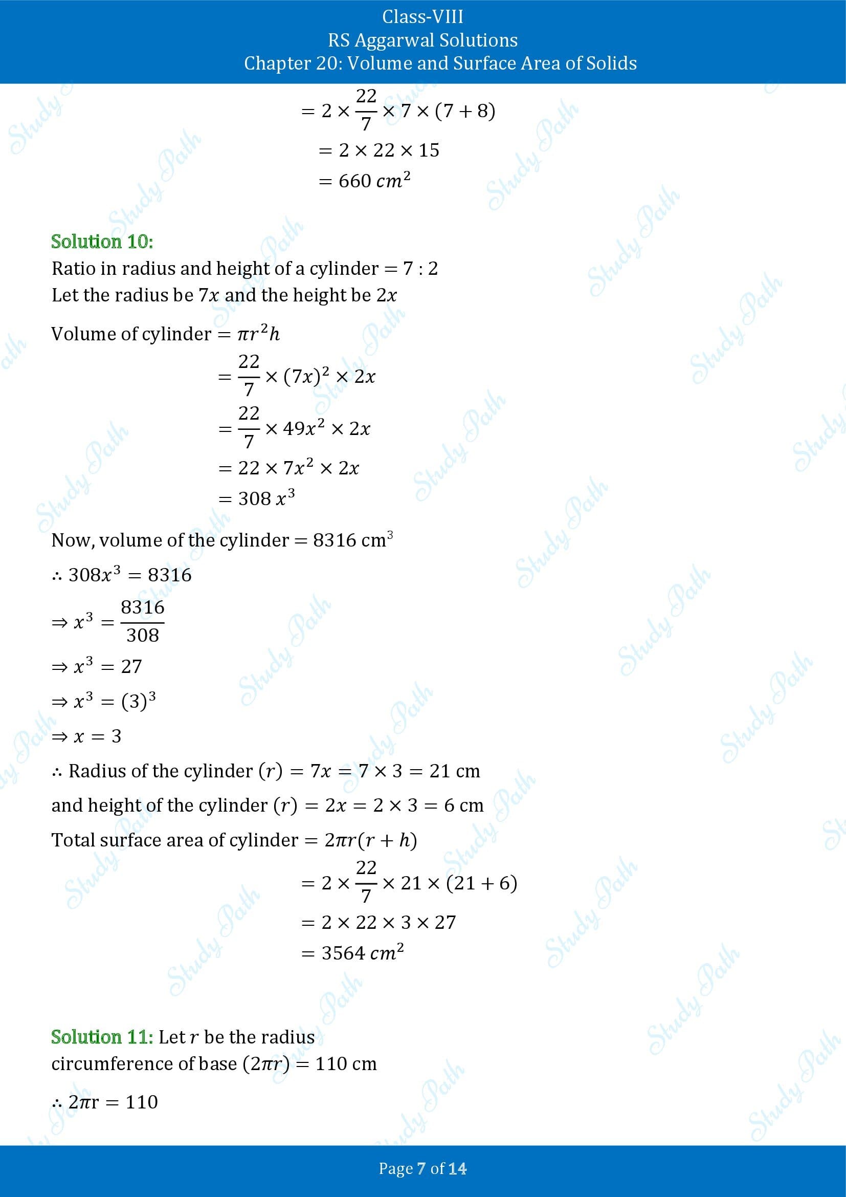 RS Aggarwal Solutions Class 8 Chapter 20 Volume and Surface Area of Solids Exercise 20B 00007