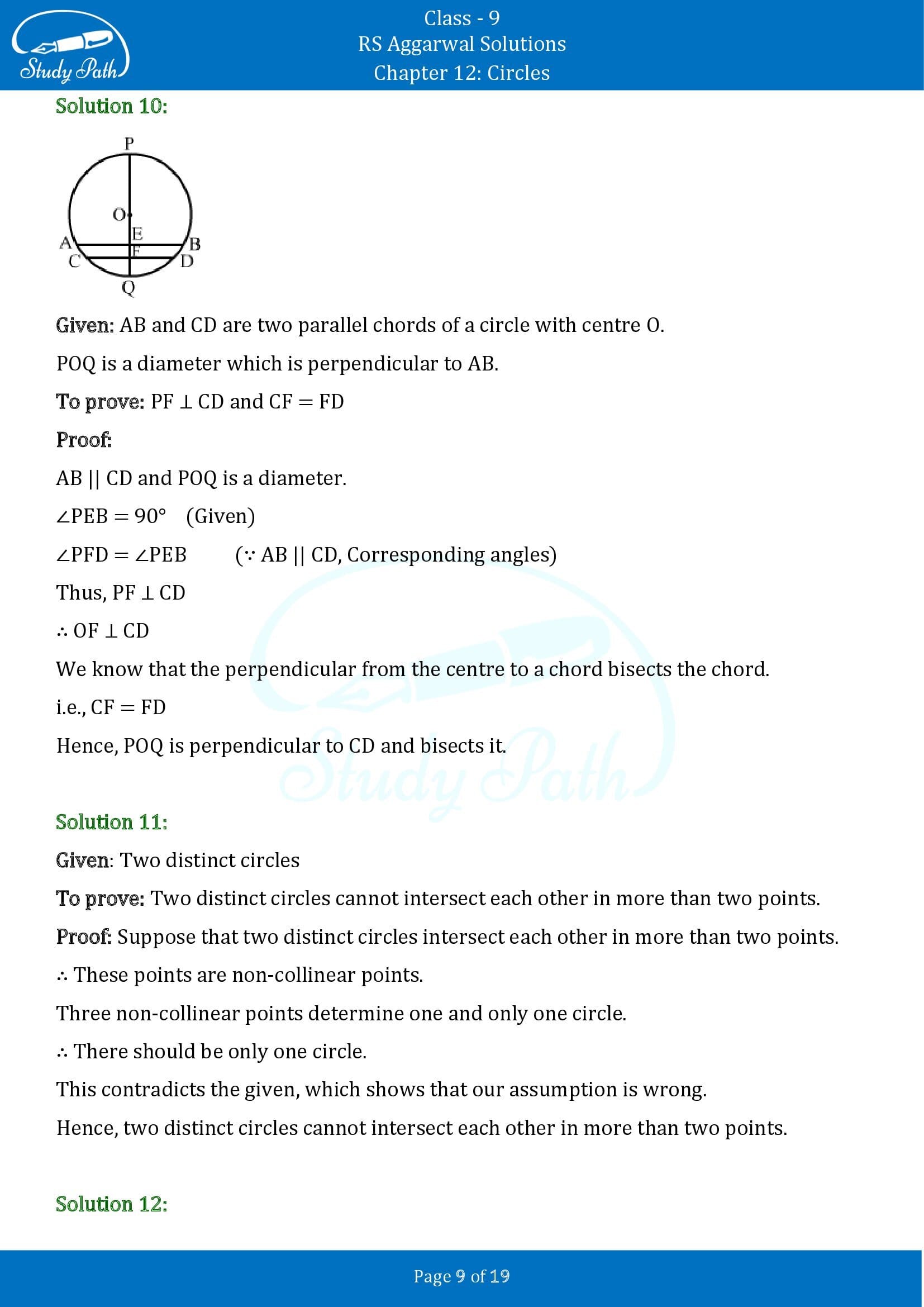 RS Aggarwal Solutions Class 9 Chapter 12 Circles Exercise 12A 00009