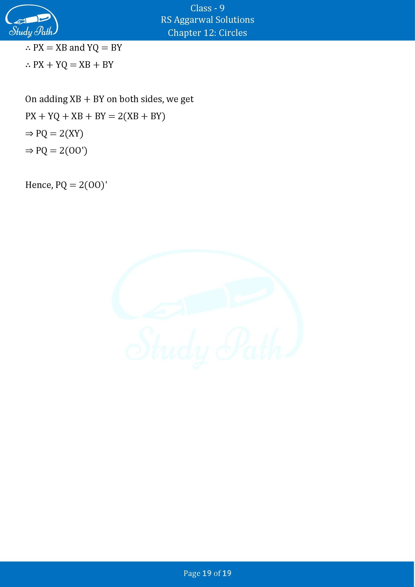 RS Aggarwal Solutions Class 9 Chapter 12 Circles Exercise 12A 00019