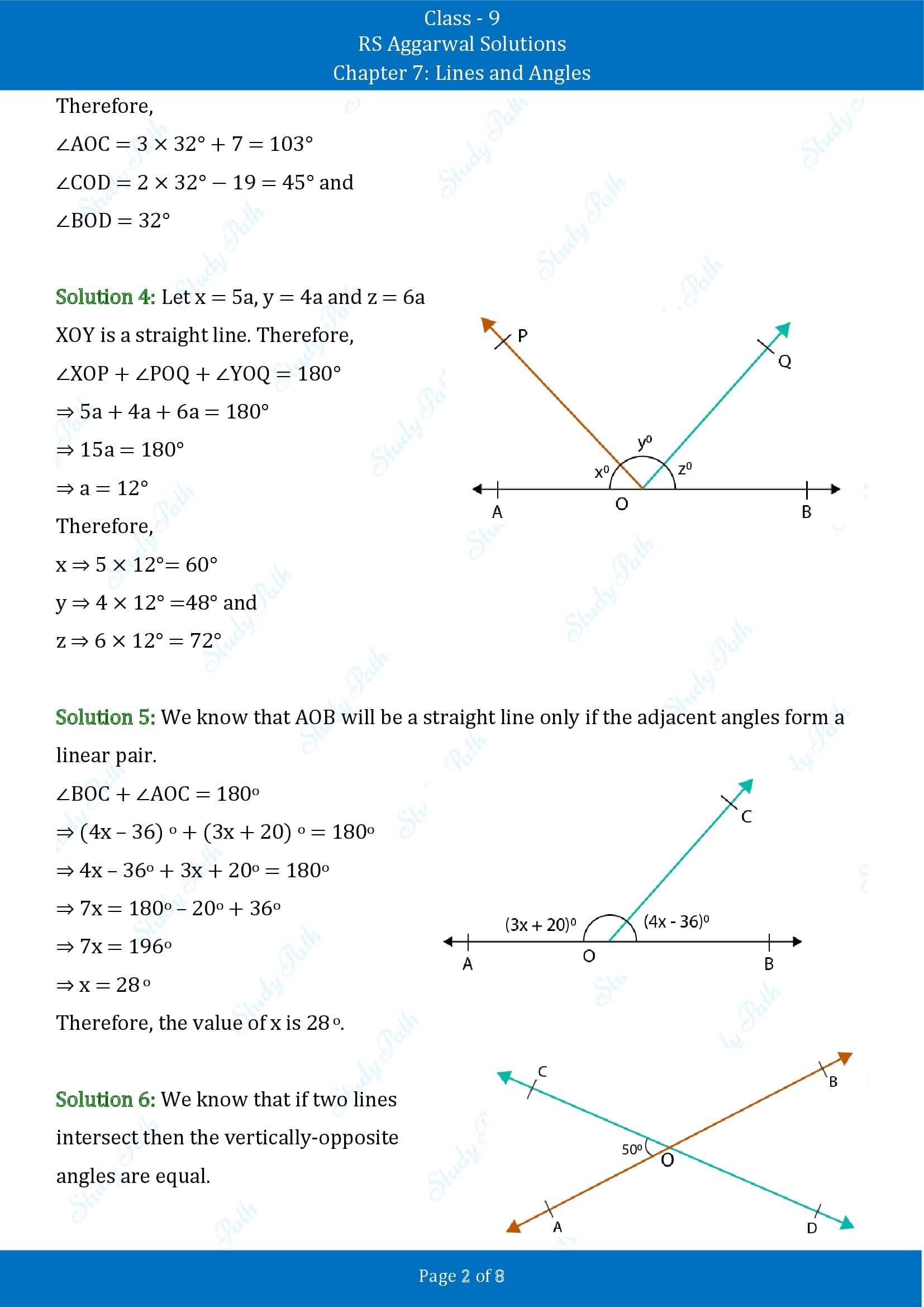 RS Aggarwal Solutions Class 9 Chapter 7 Lines and Angles Exercise 7B 00002