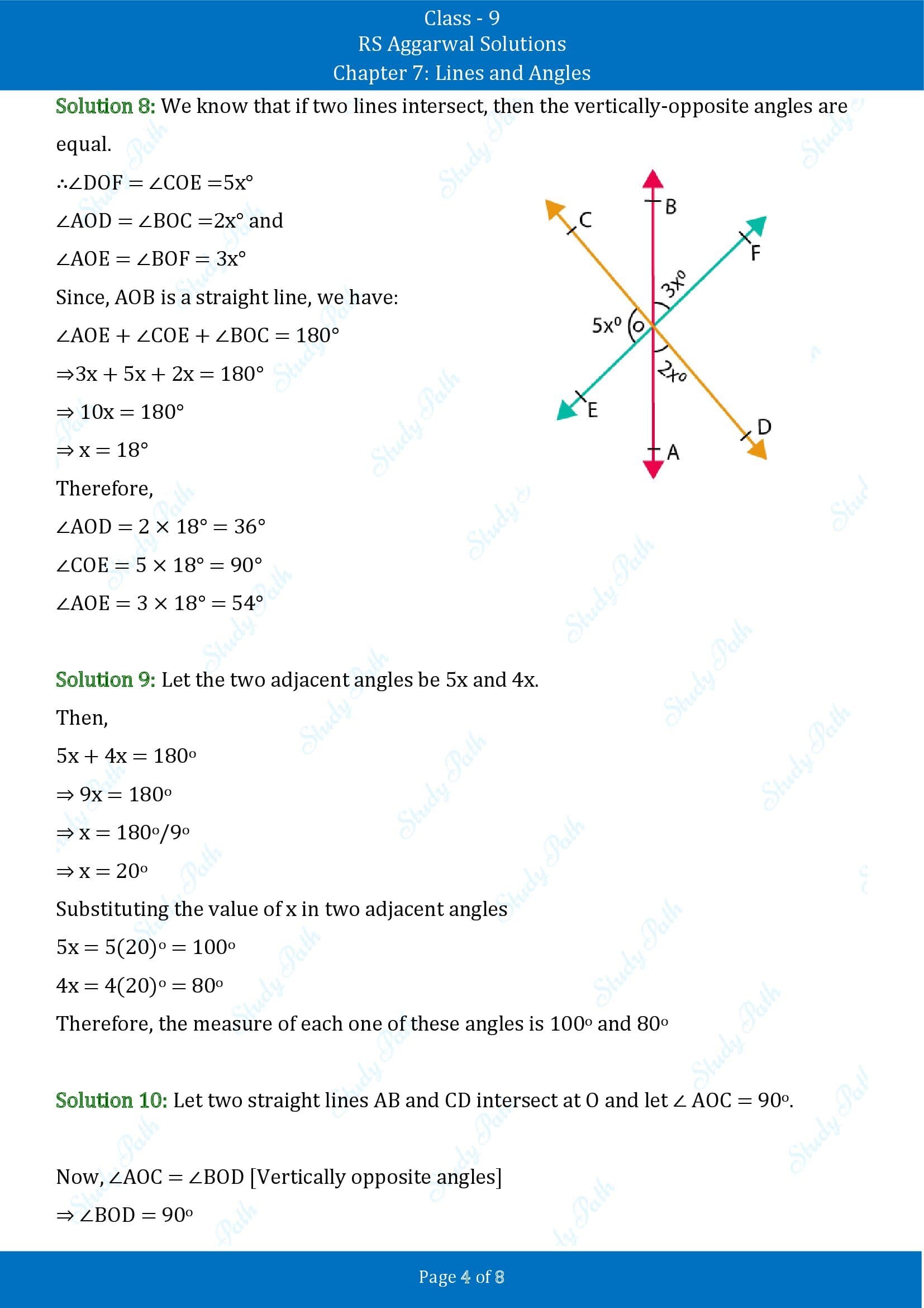 RS Aggarwal Solutions Class 9 Chapter 7 Lines and Angles Exercise 7B 00004