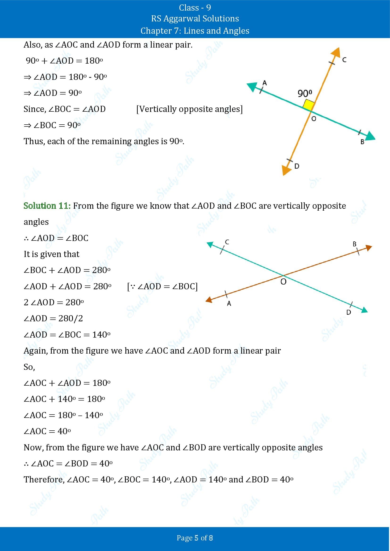 RS Aggarwal Solutions Class 9 Chapter 7 Lines and Angles Exercise 7B 00005