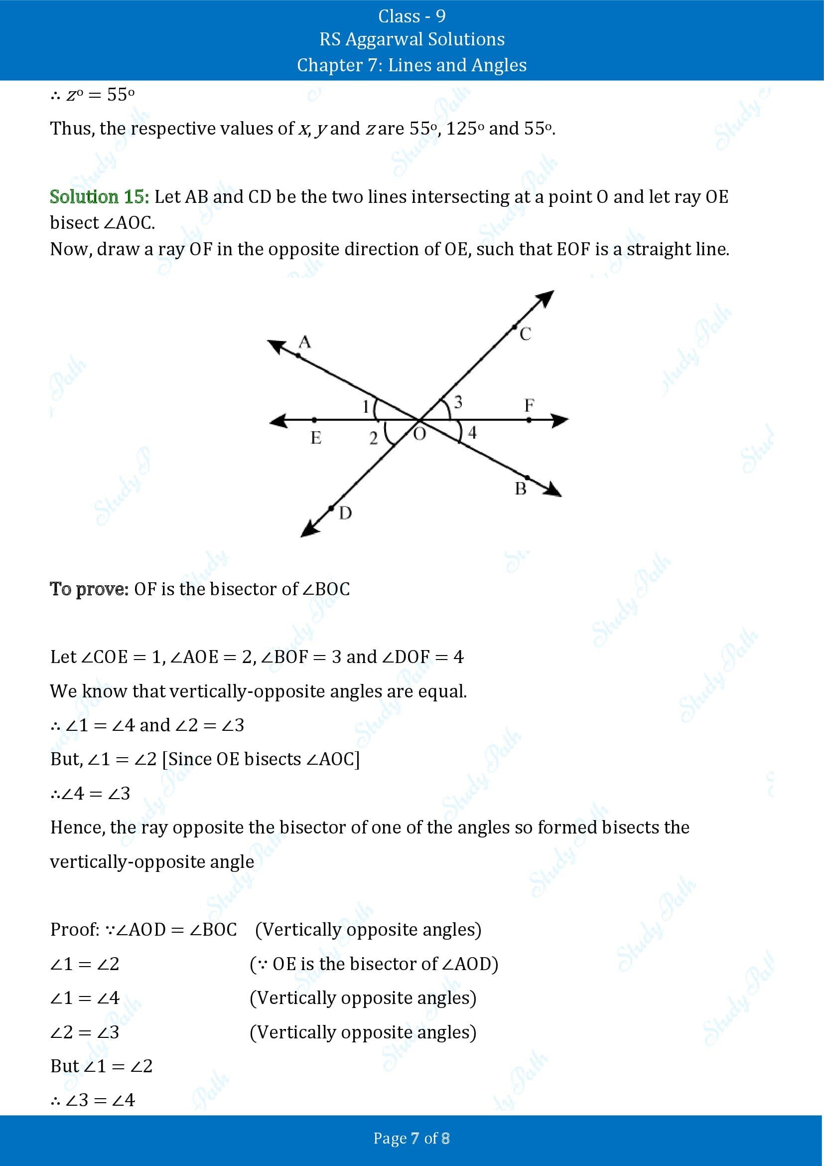 RS Aggarwal Solutions Class 9 Chapter 7 Lines and Angles Exercise 7B 00007