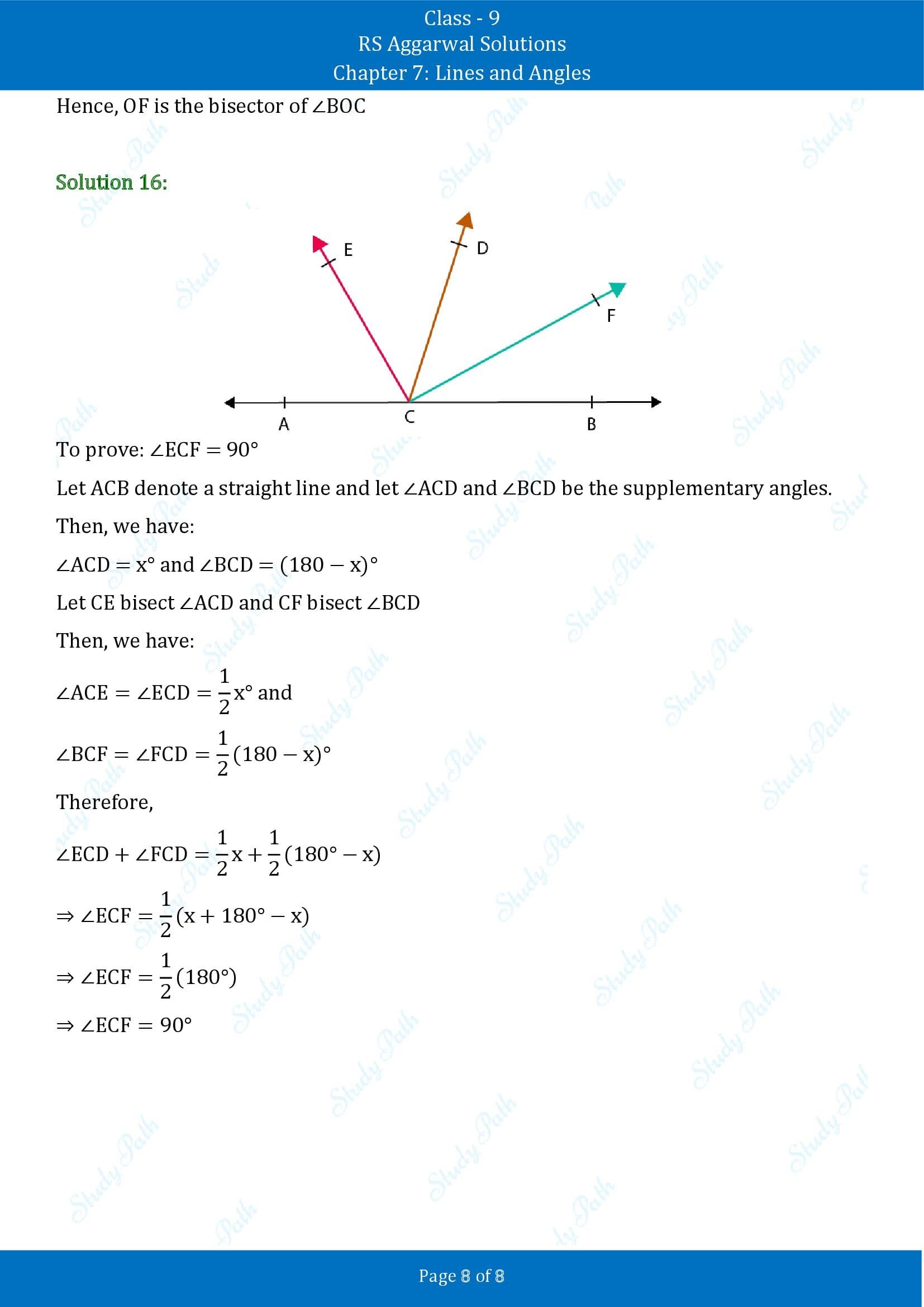 RS Aggarwal Solutions Class 9 Chapter 7 Lines and Angles Exercise 7B 00008