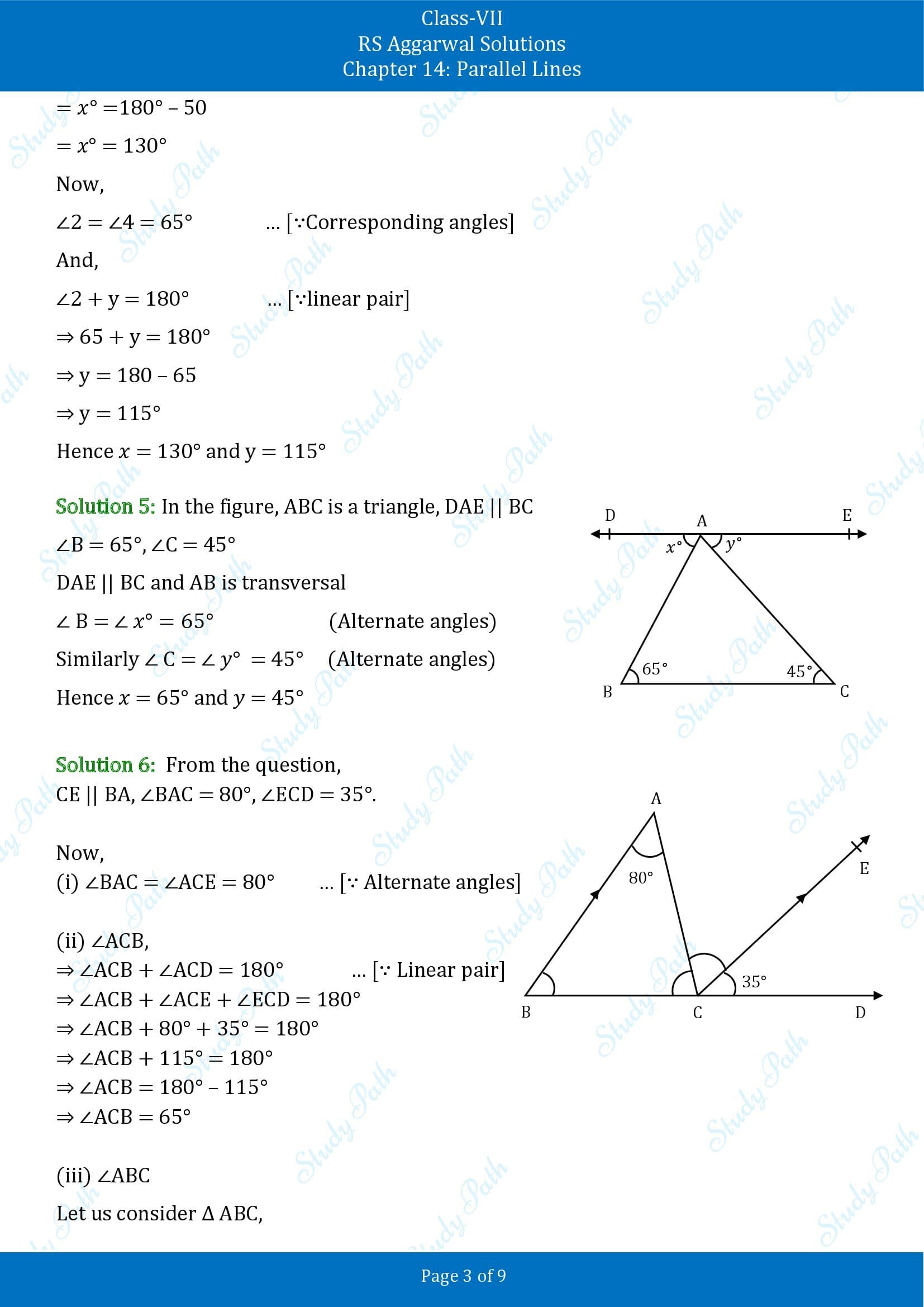 RS Aggarwal Solutions Class 7 Chapter 14 Parallel Lines 00003