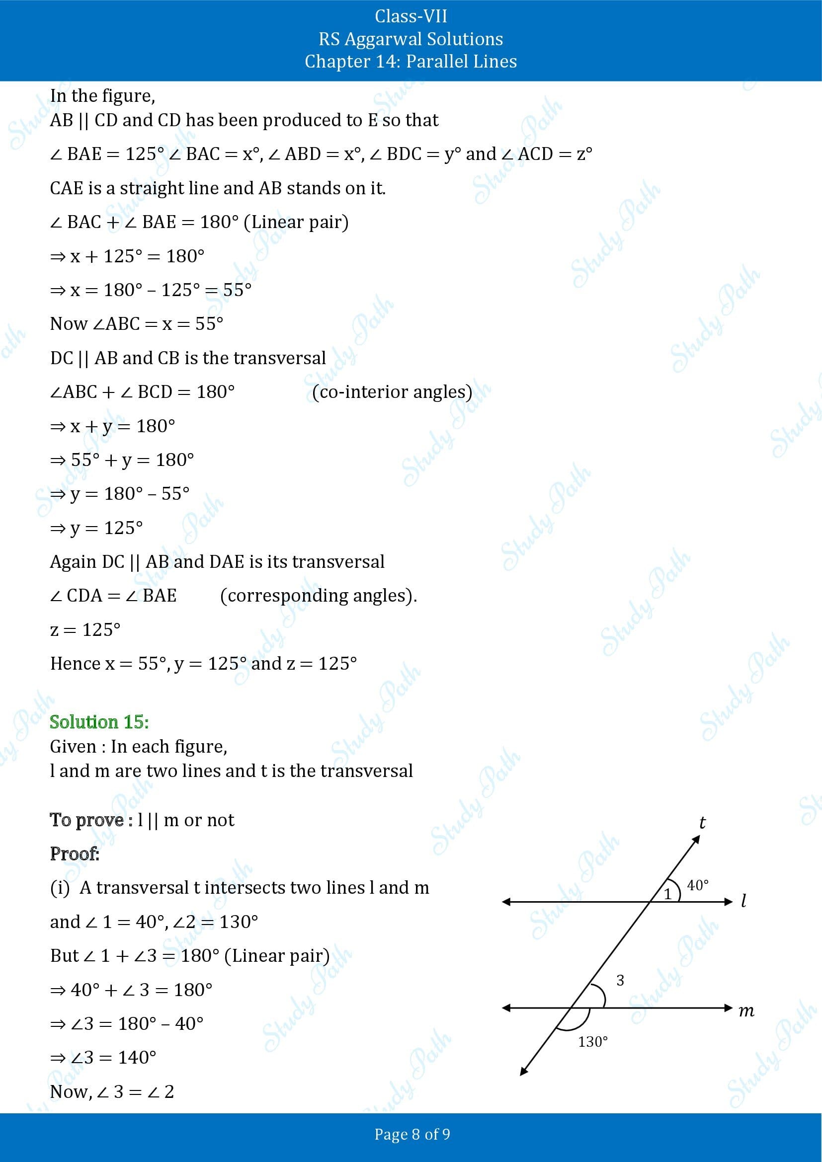 RS Aggarwal Solutions Class 7 Chapter 14 Parallel Lines 00008