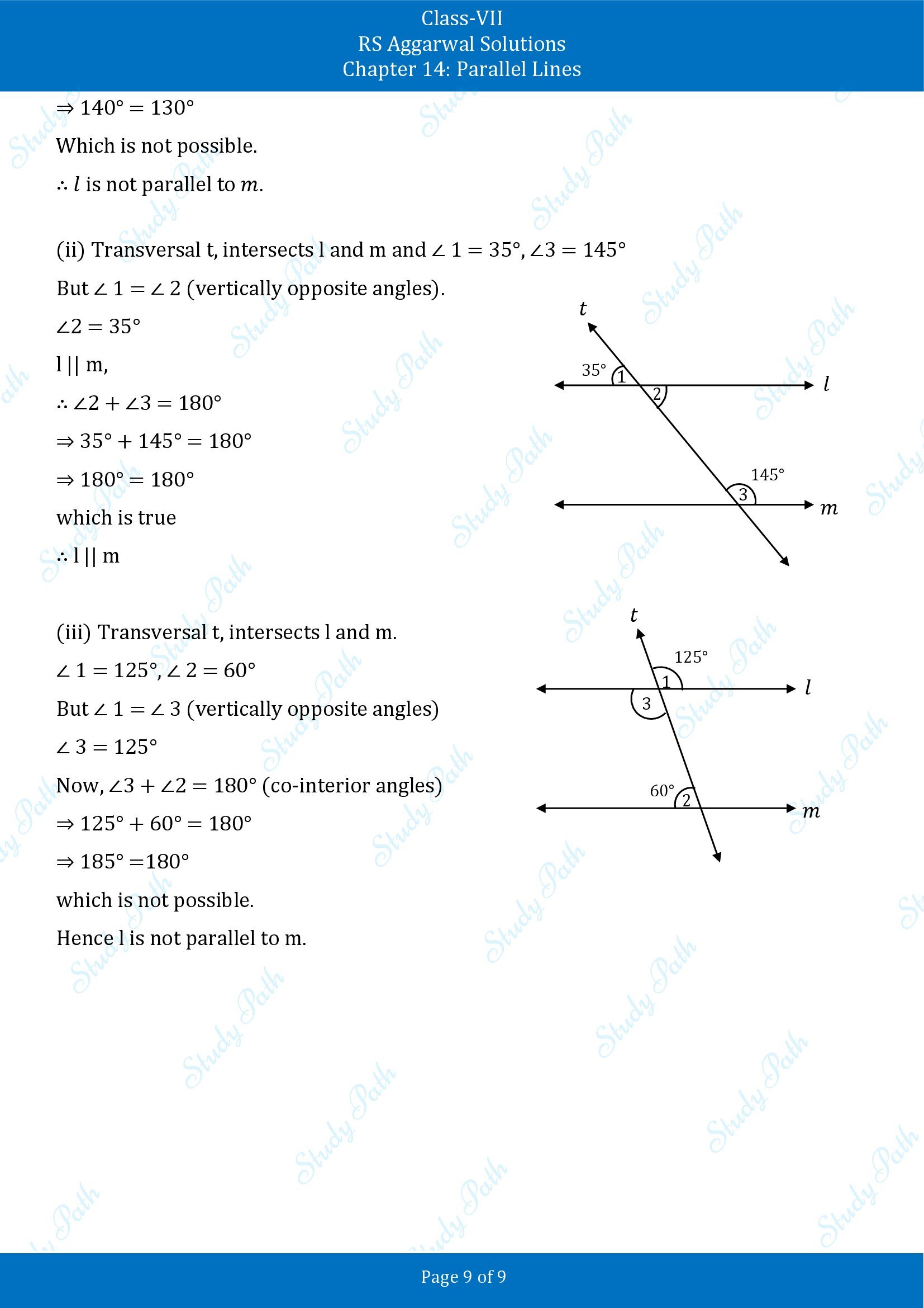 RS Aggarwal Solutions Class 7 Chapter 14 Parallel Lines 00009