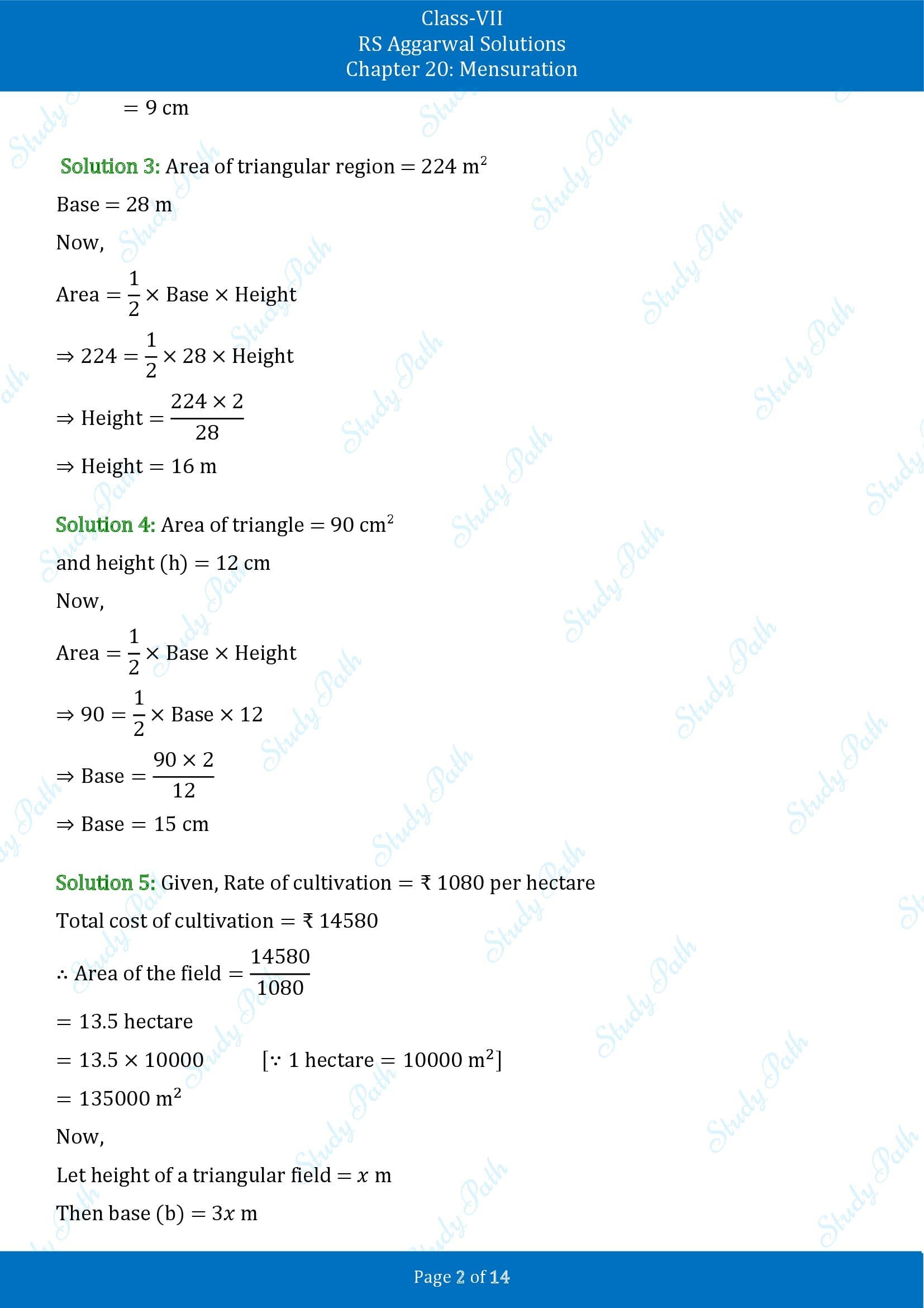 RS Aggarwal Solutions Class 7 Chapter 20 Mensuration Exercise 20D 00002