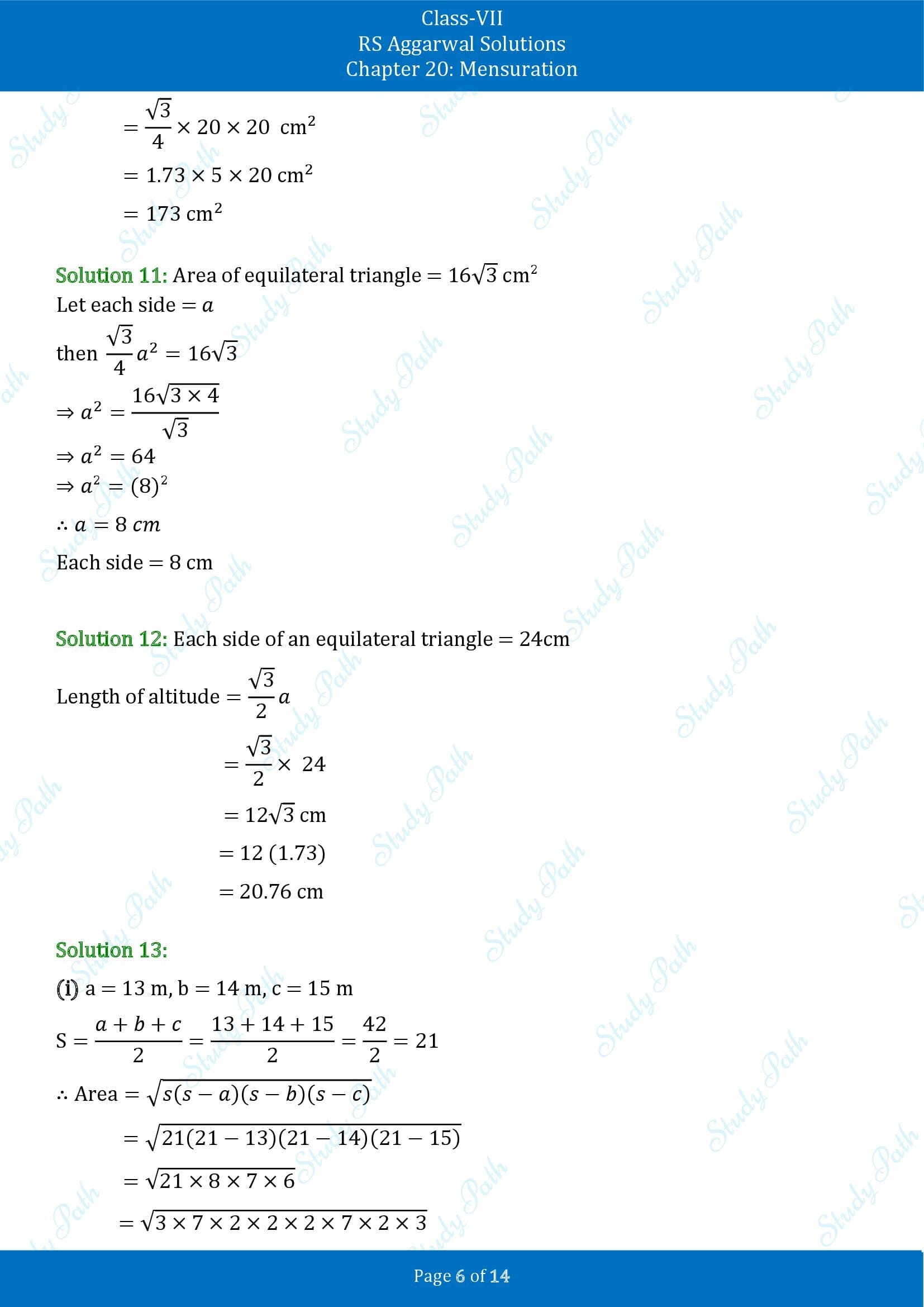 RS Aggarwal Solutions Class 7 Chapter 20 Mensuration Exercise 20D 00006