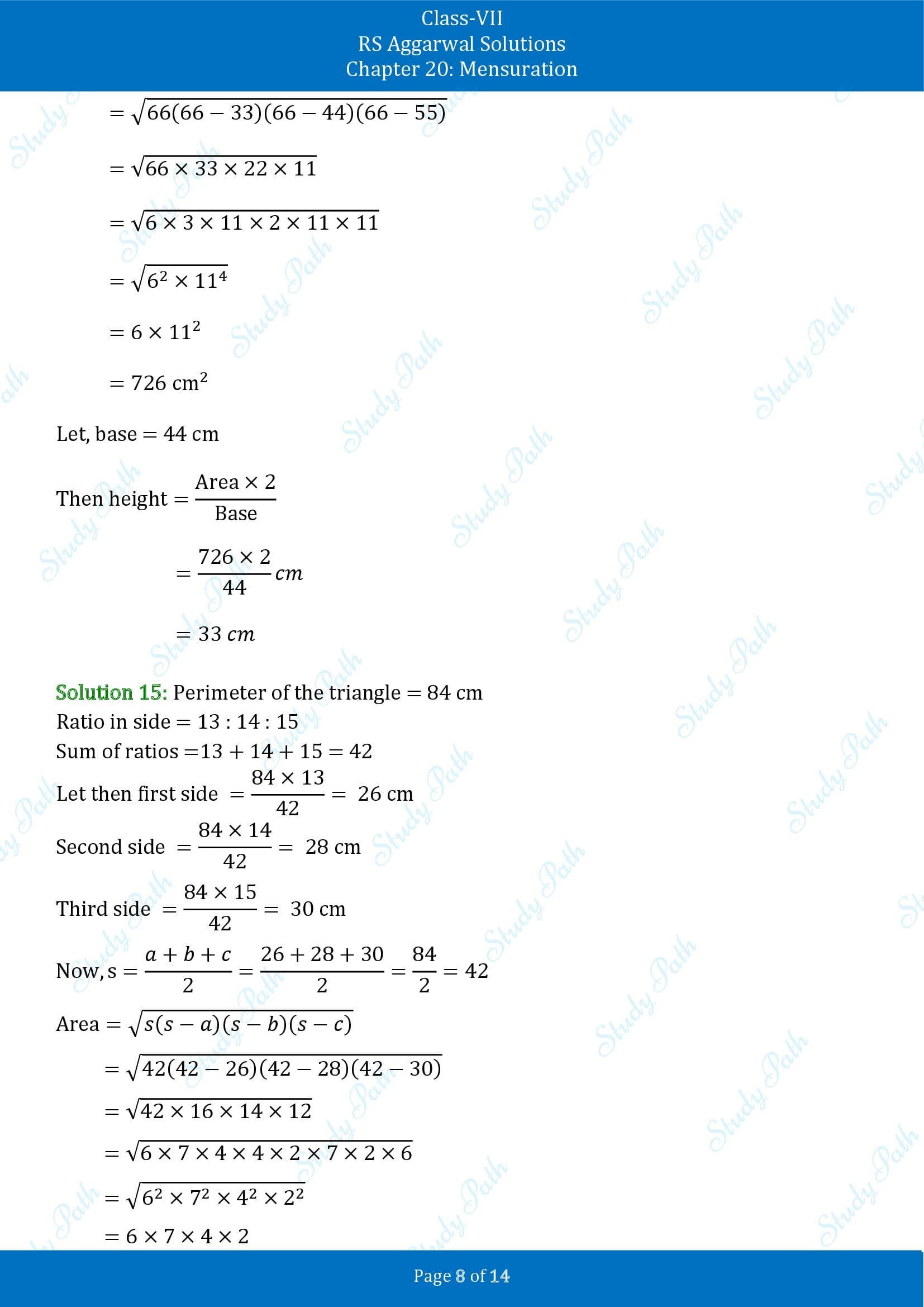RS Aggarwal Solutions Class 7 Chapter 20 Mensuration Exercise 20D 00008