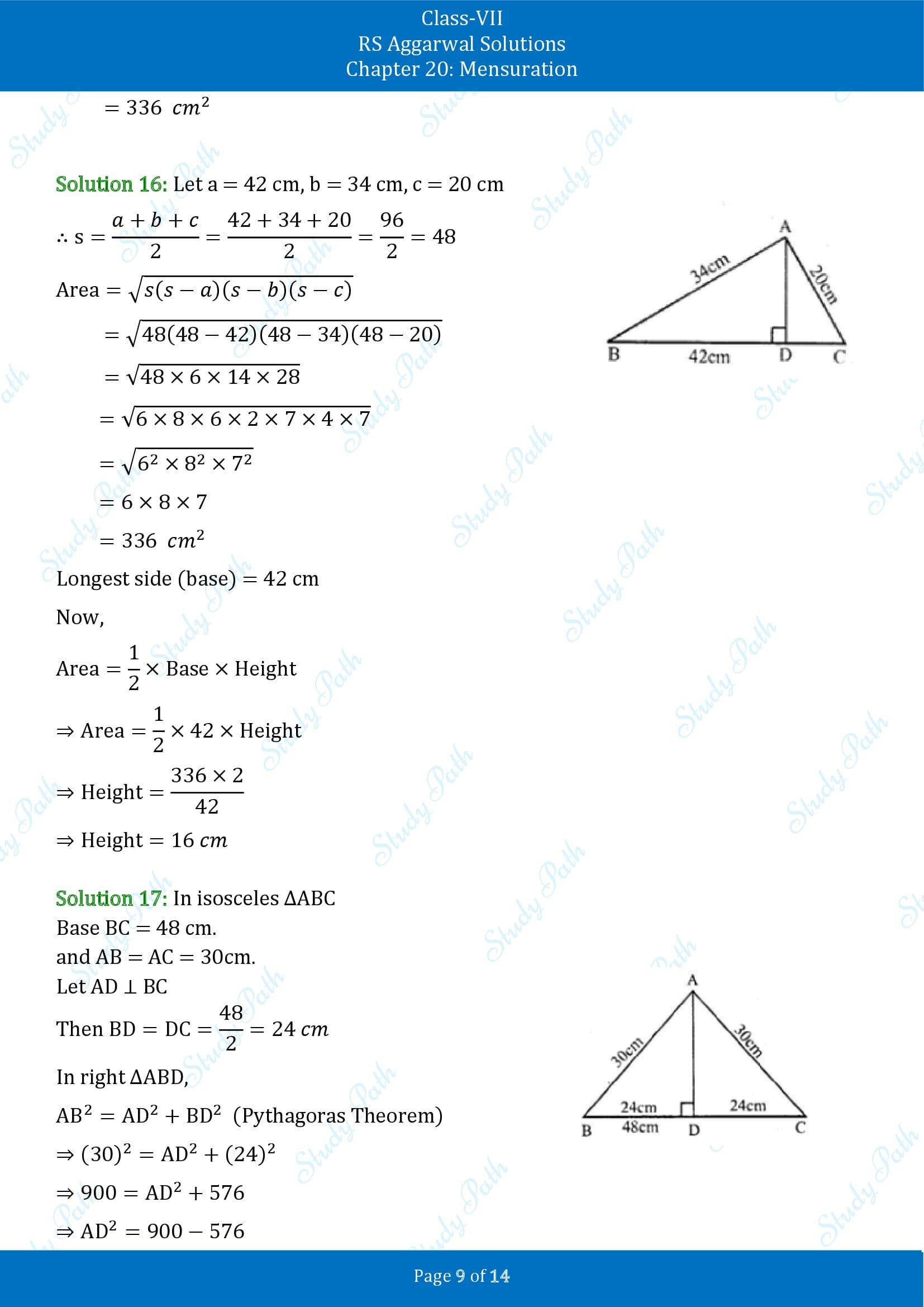 RS Aggarwal Solutions Class 7 Chapter 20 Mensuration Exercise 20D 00009