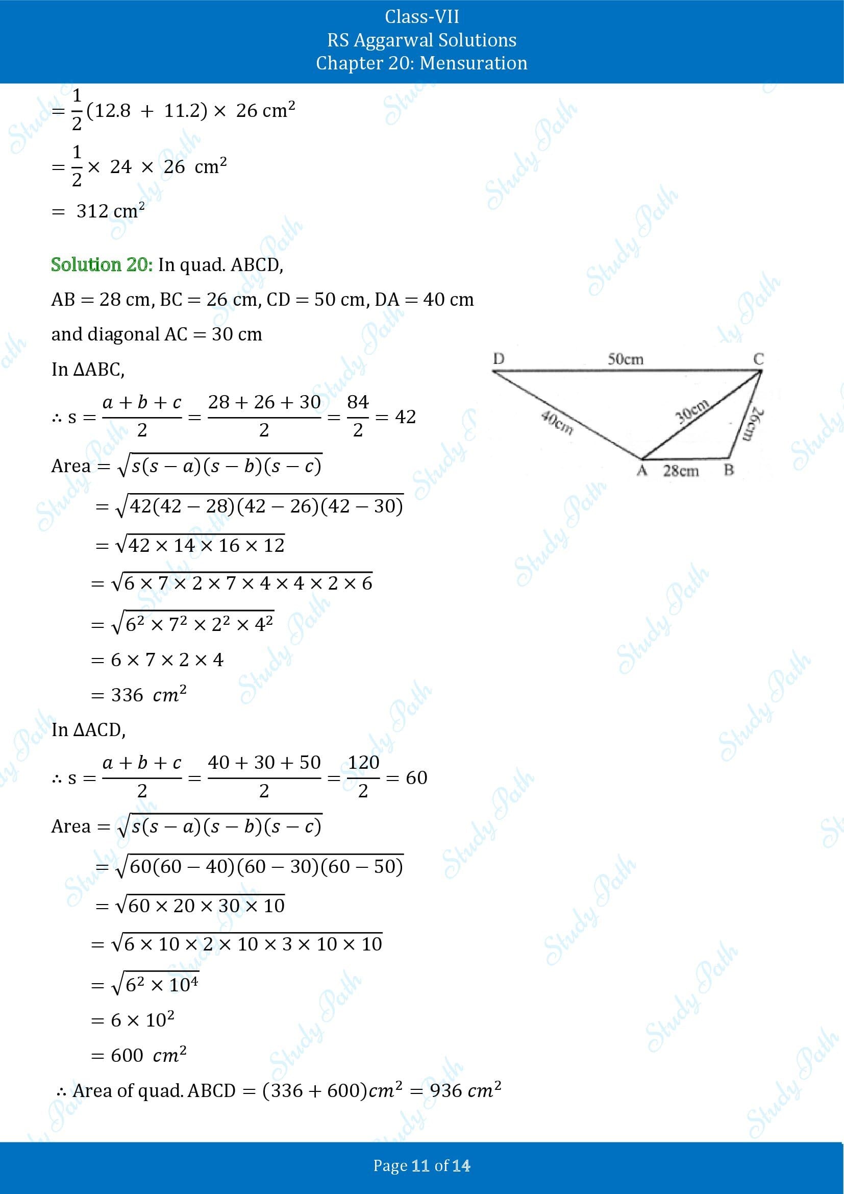 RS Aggarwal Solutions Class 7 Chapter 20 Mensuration Exercise 20D 00011