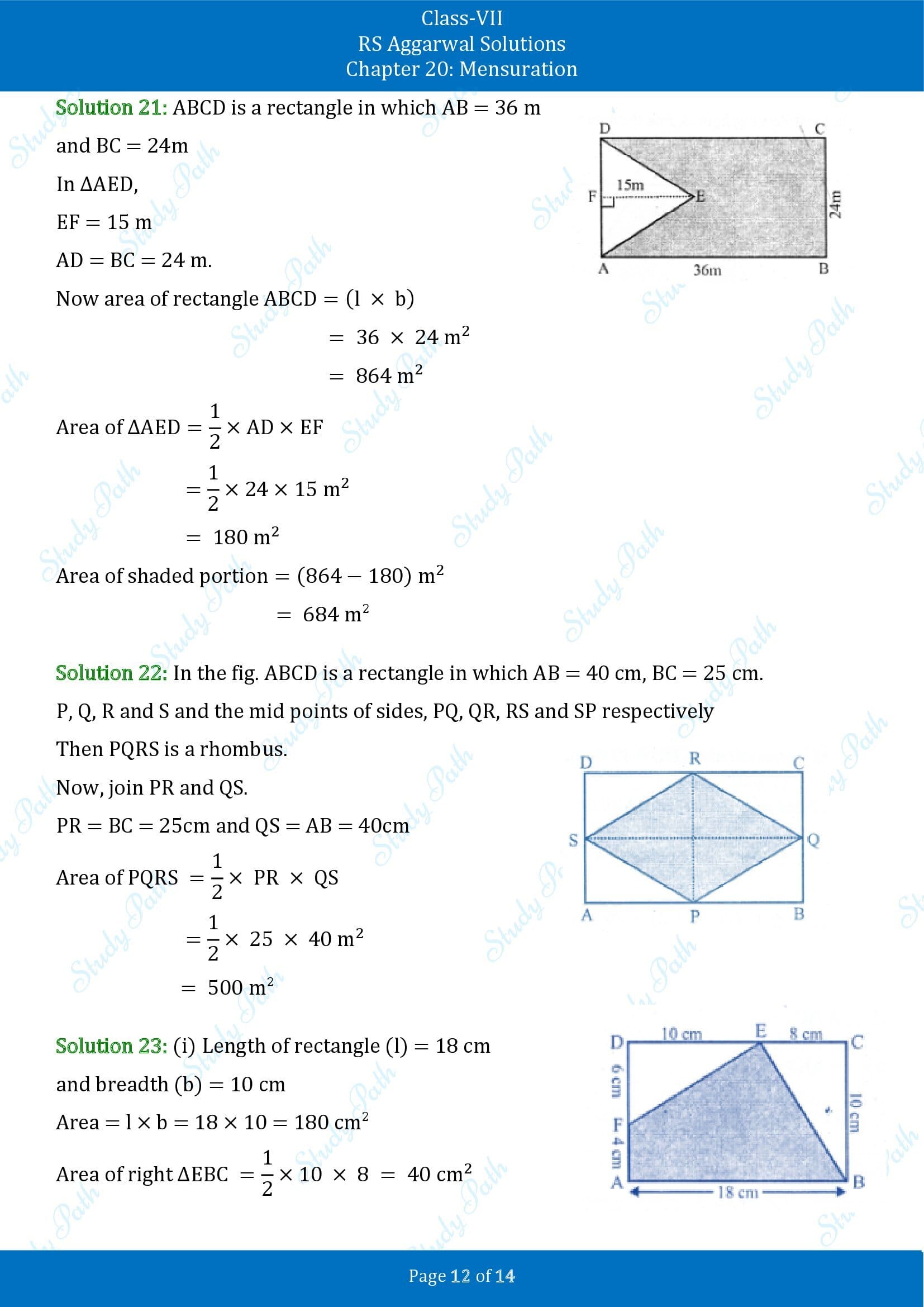 RS Aggarwal Solutions Class 7 Chapter 20 Mensuration Exercise 20D 00012