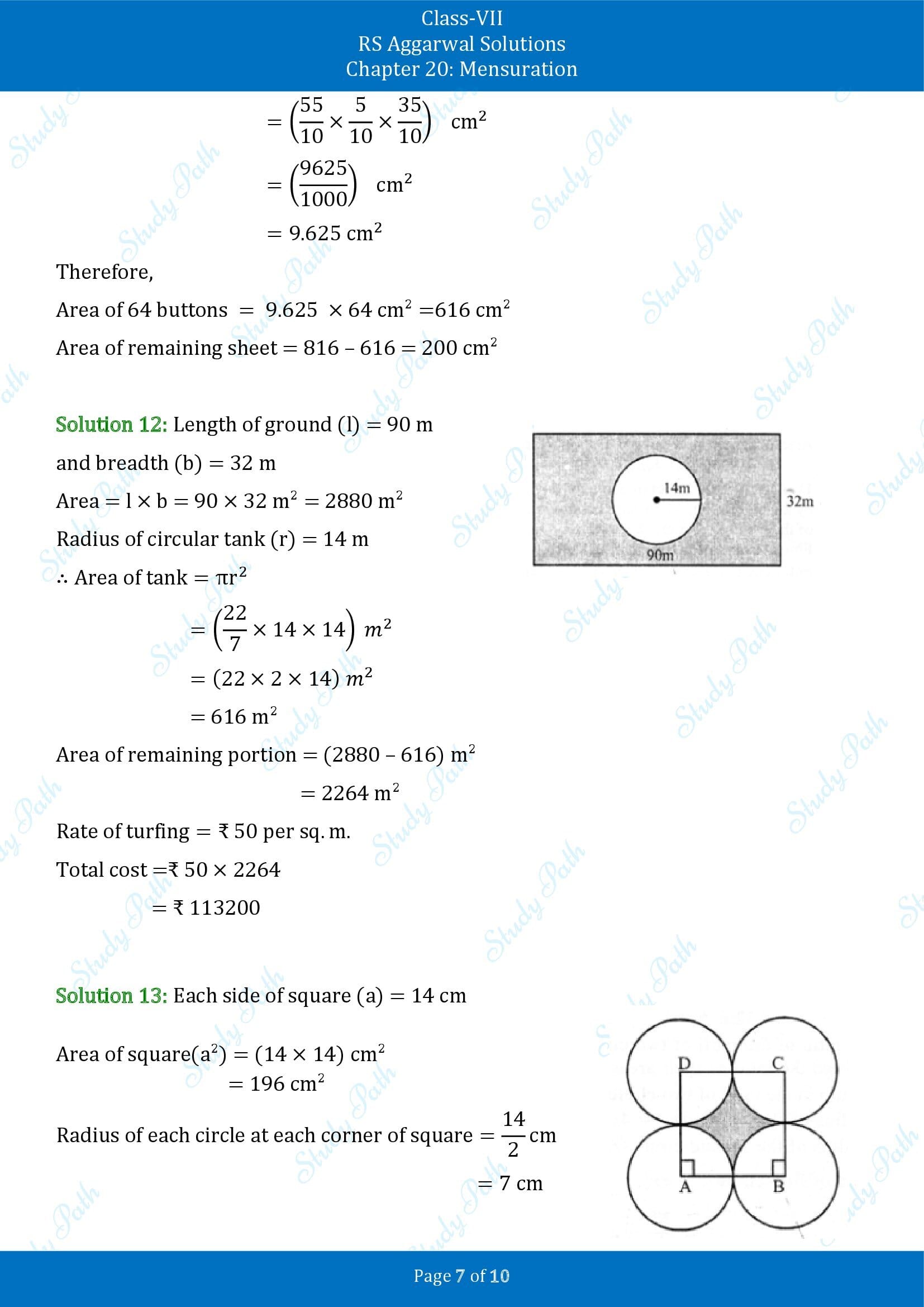 RS Aggarwal Solutions Class 7 Chapter 20 Mensuration Exercise 20F 00007