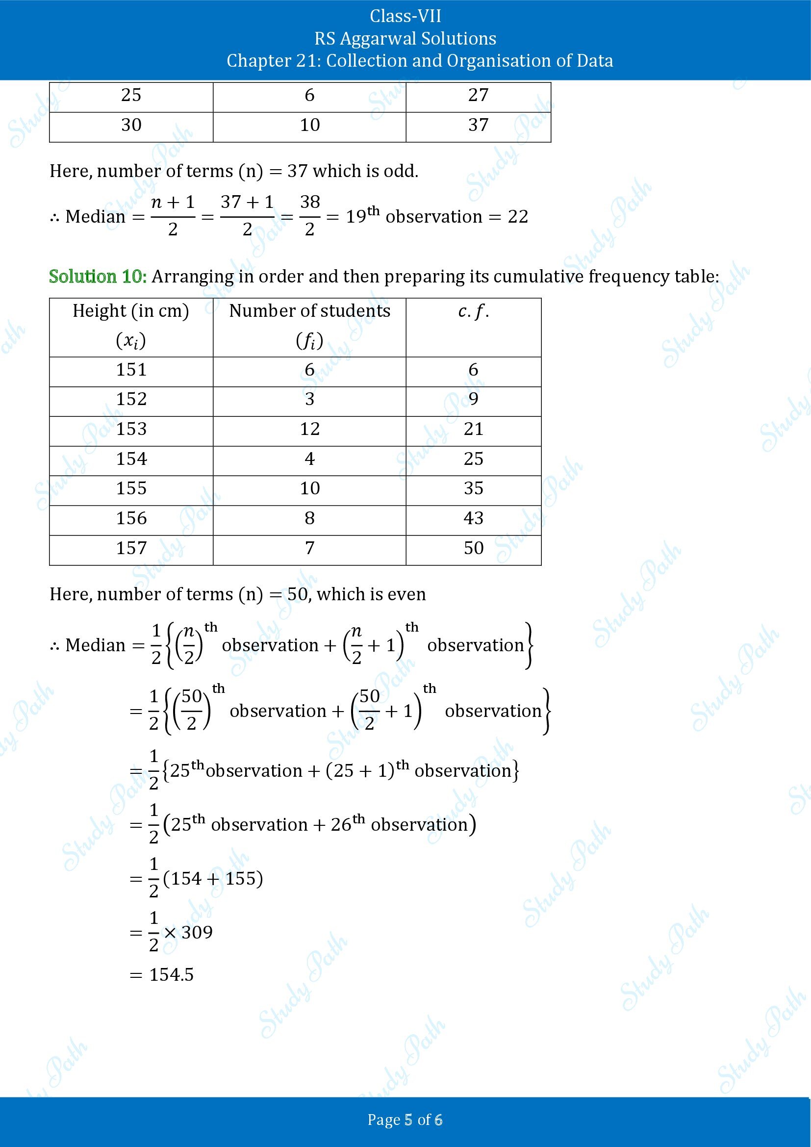RS Aggarwal Solutions Class 7 Chapter 21 Collection and Organisation of Data Exercise 21B 00005