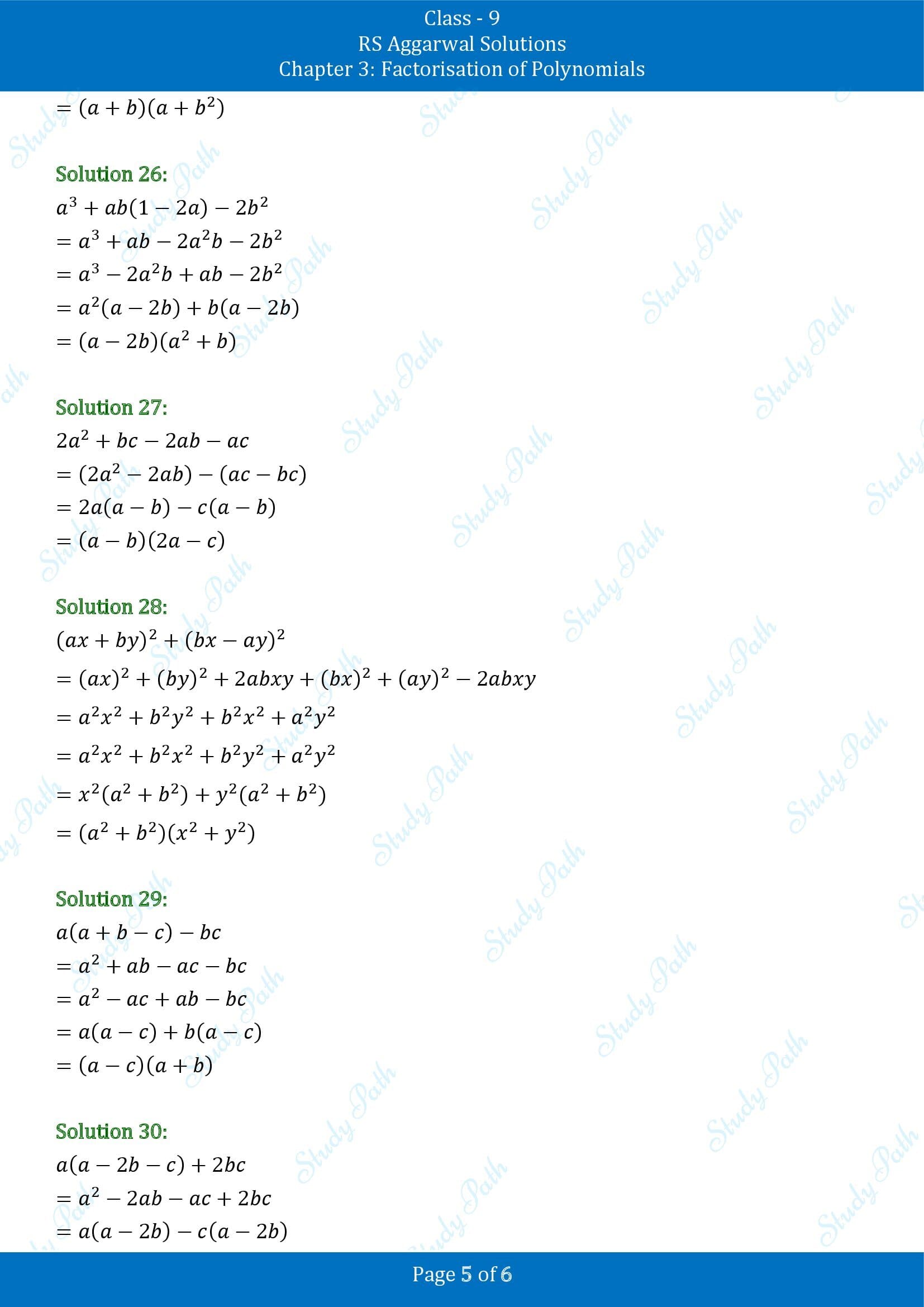 RS Aggarwal Solutions Class 9 Chapter 3 Factorisation of Polynomials Exercise 3A 00005