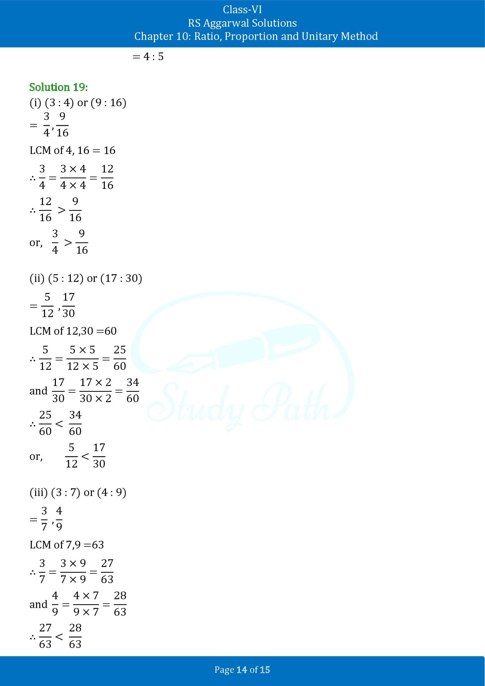 RS Aggarwal Solutions Class 6 Chapter 10 Ratio Proportion and Unitary Method Exercise 10A 00014