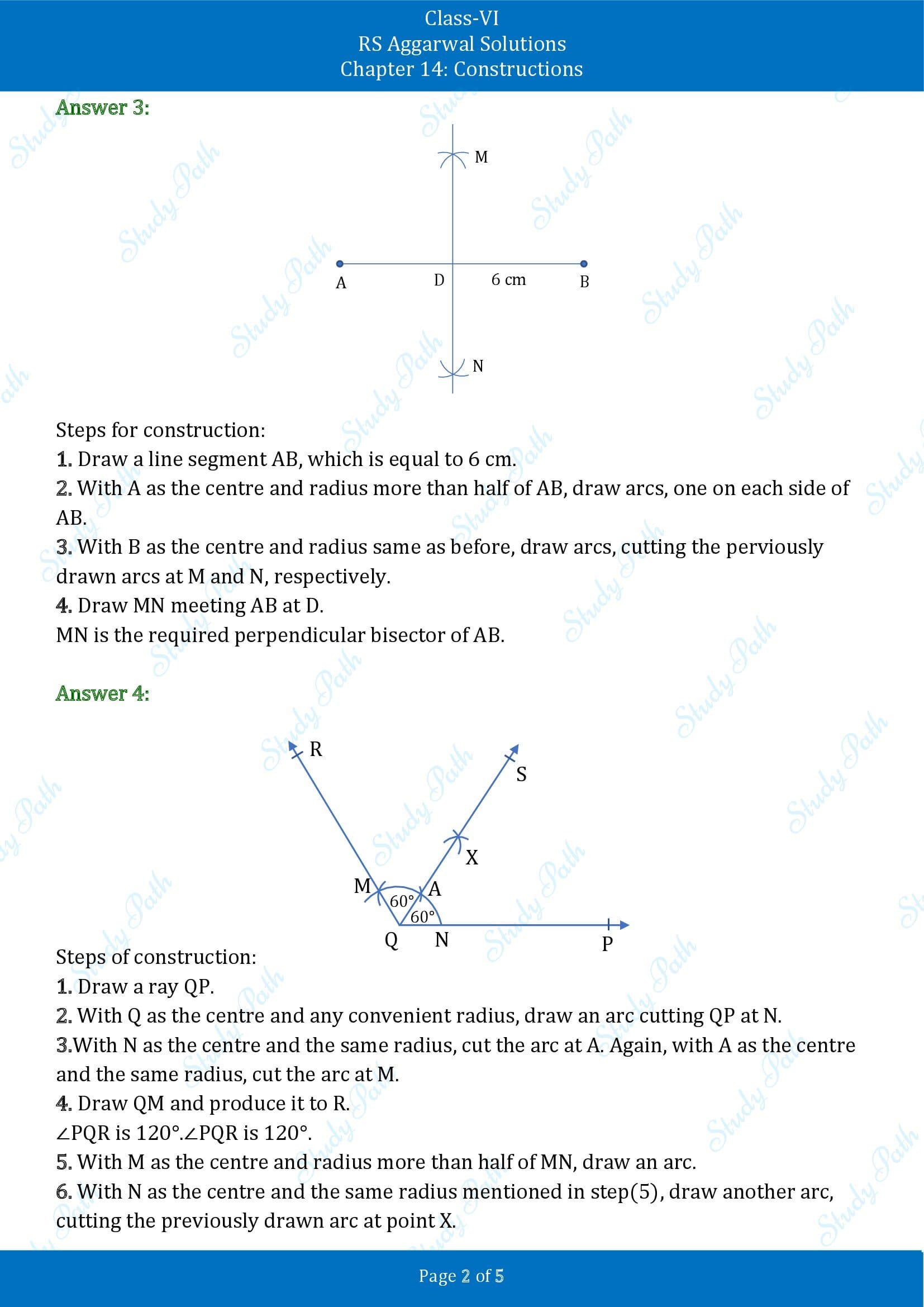 RS Aggarwal Solutions Class 6 Chapter 14 Constructions Test Paper 00002