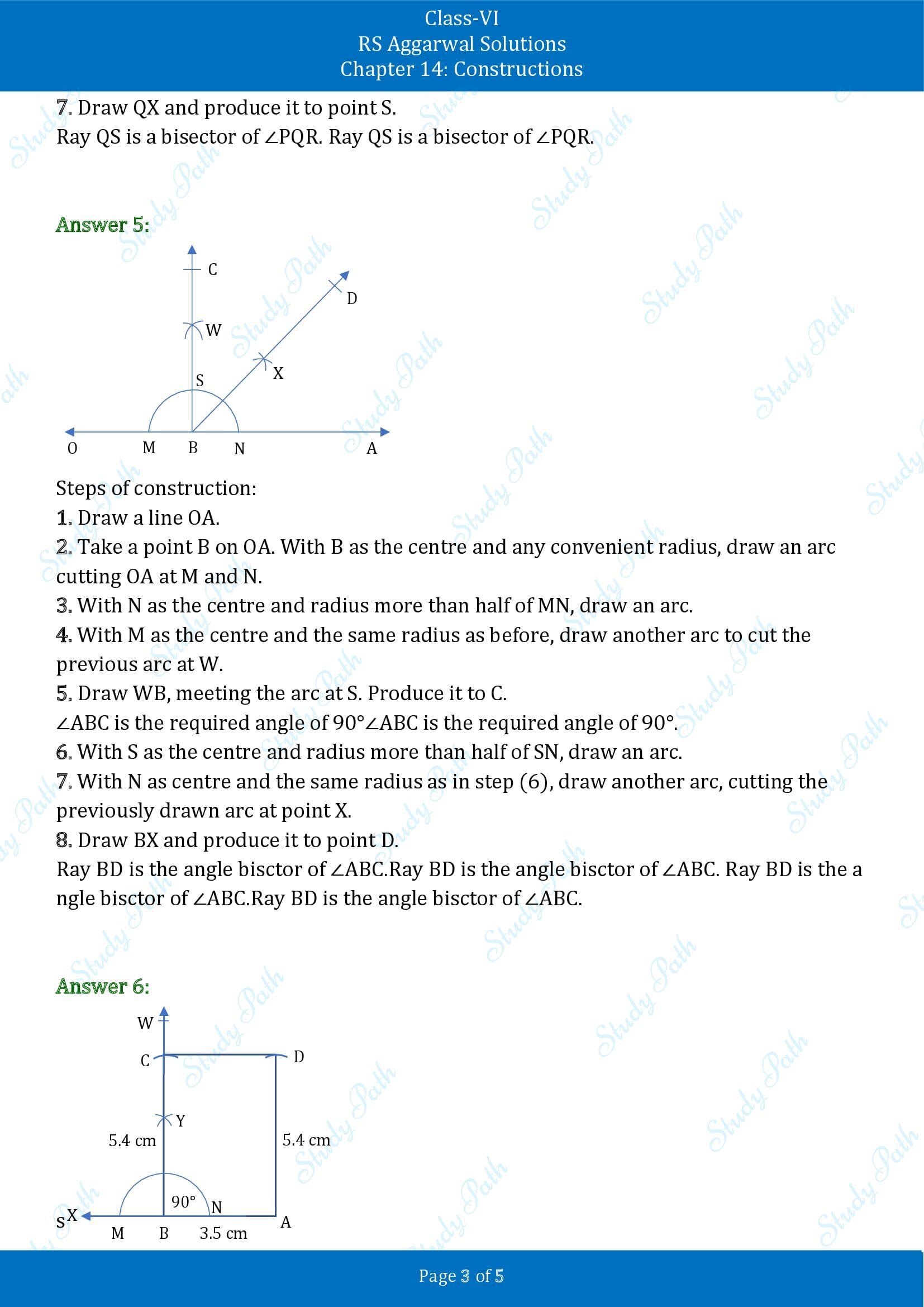 RS Aggarwal Solutions Class 6 Chapter 14 Constructions Test Paper 00003