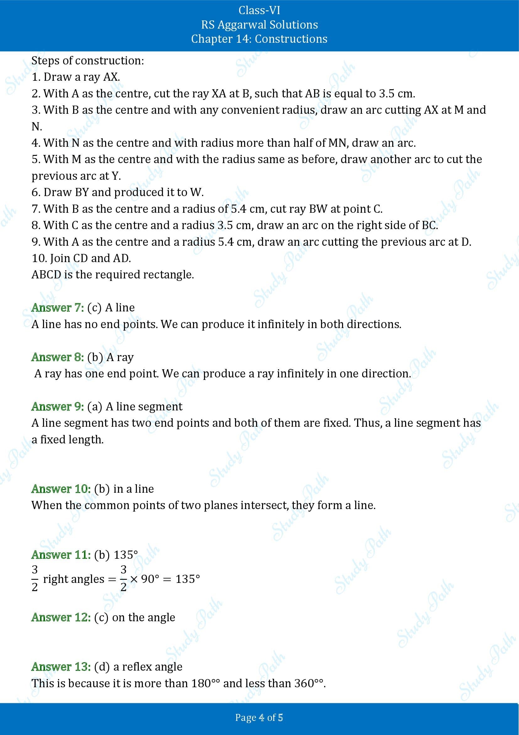 RS Aggarwal Solutions Class 6 Chapter 14 Constructions Test Paper 00004