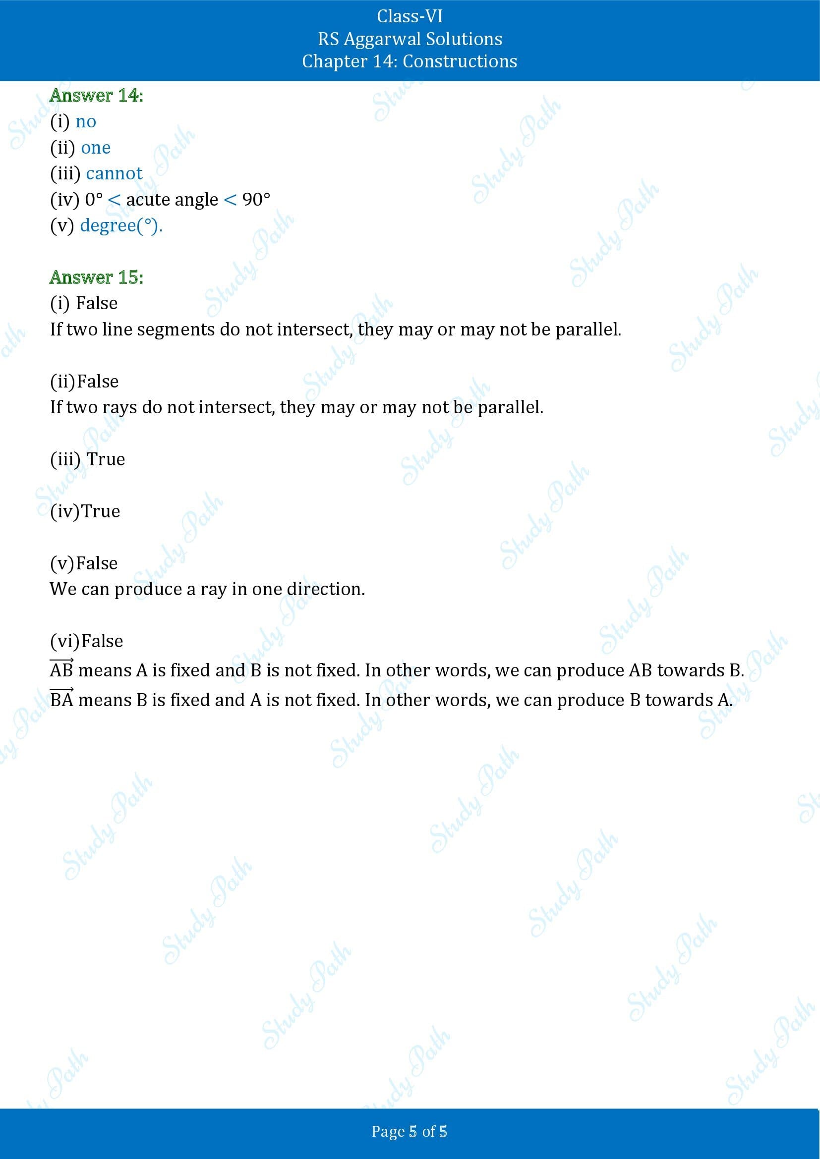 RS Aggarwal Solutions Class 6 Chapter 14 Constructions Test Paper 00005