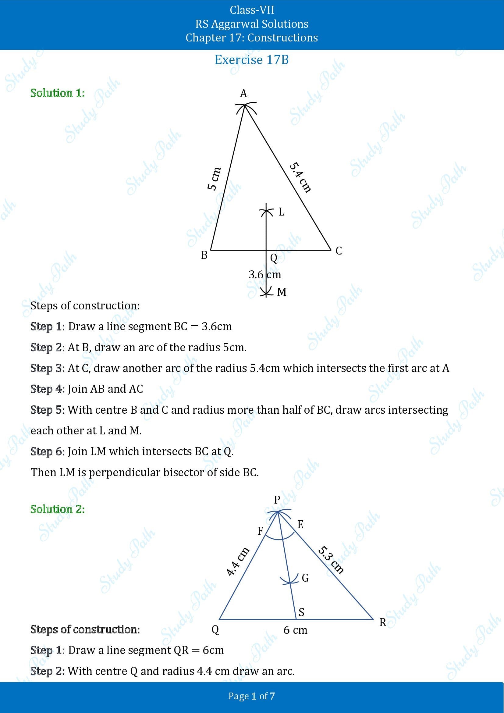 RS Aggarwal Solutions Class 7 Chapter 17 Constructions Exercise 17B 00001