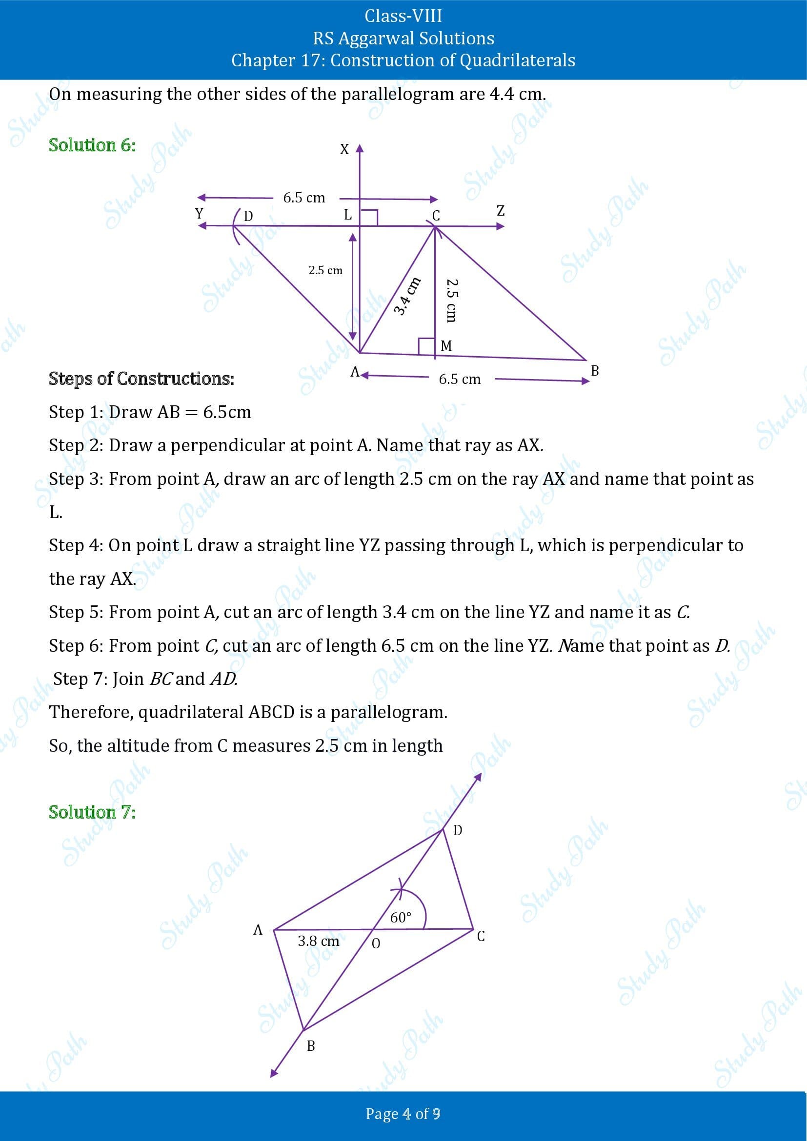 RS Aggarwal Solutions Class 8 Chapter 17 Construction of Quadrilaterals Exercise 17B 00004