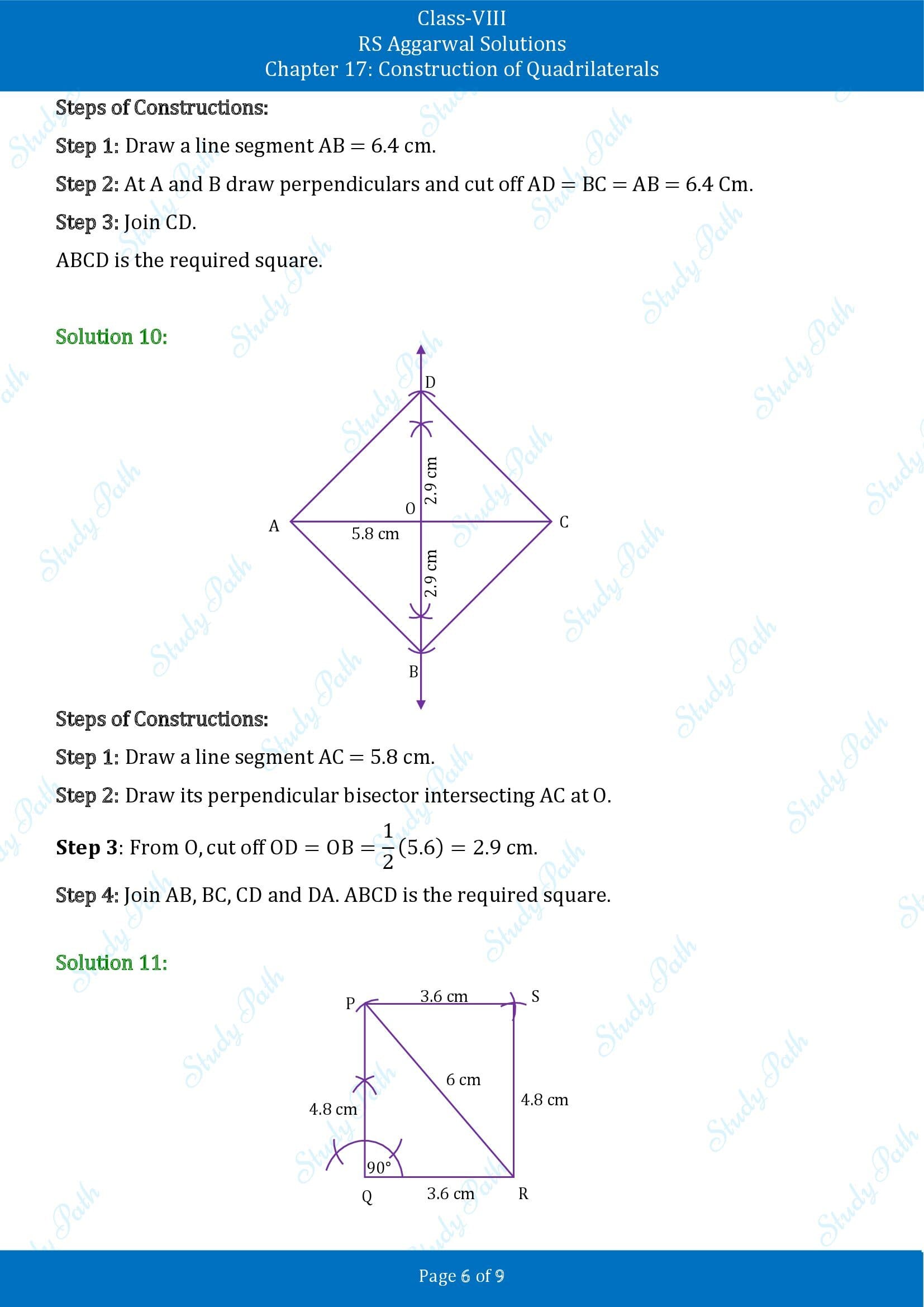 RS Aggarwal Solutions Class 8 Chapter 17 Construction of Quadrilaterals Exercise 17B 00006