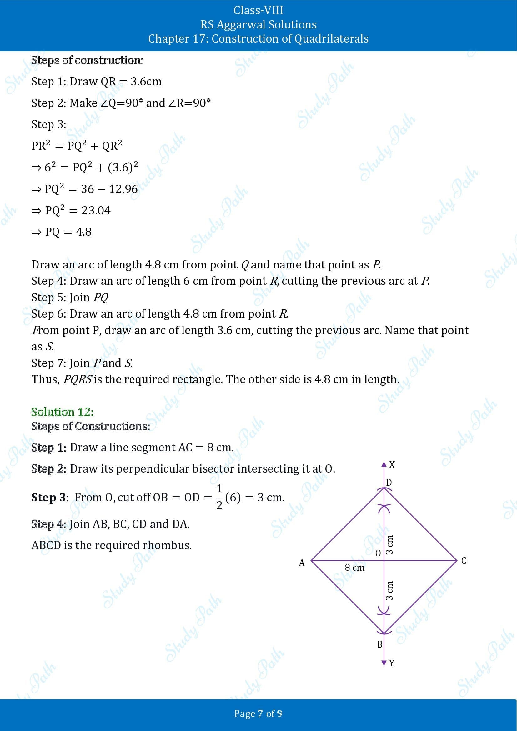 RS Aggarwal Solutions Class 8 Chapter 17 Construction of Quadrilaterals Exercise 17B 00007