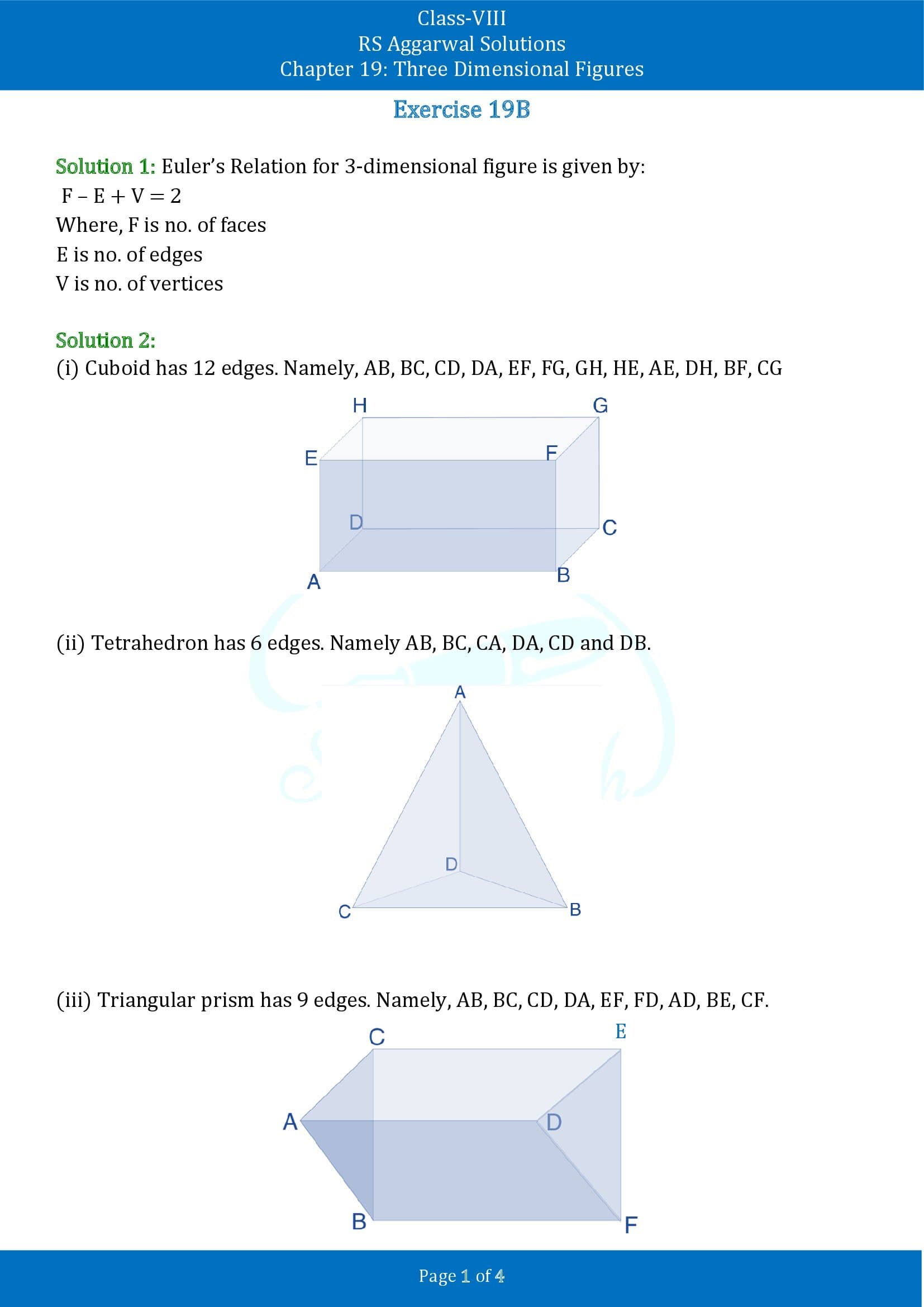 RS Aggarwal Solutions Class 8 Chapter 19 Three Dimensional Figures Exercise 19B 00001
