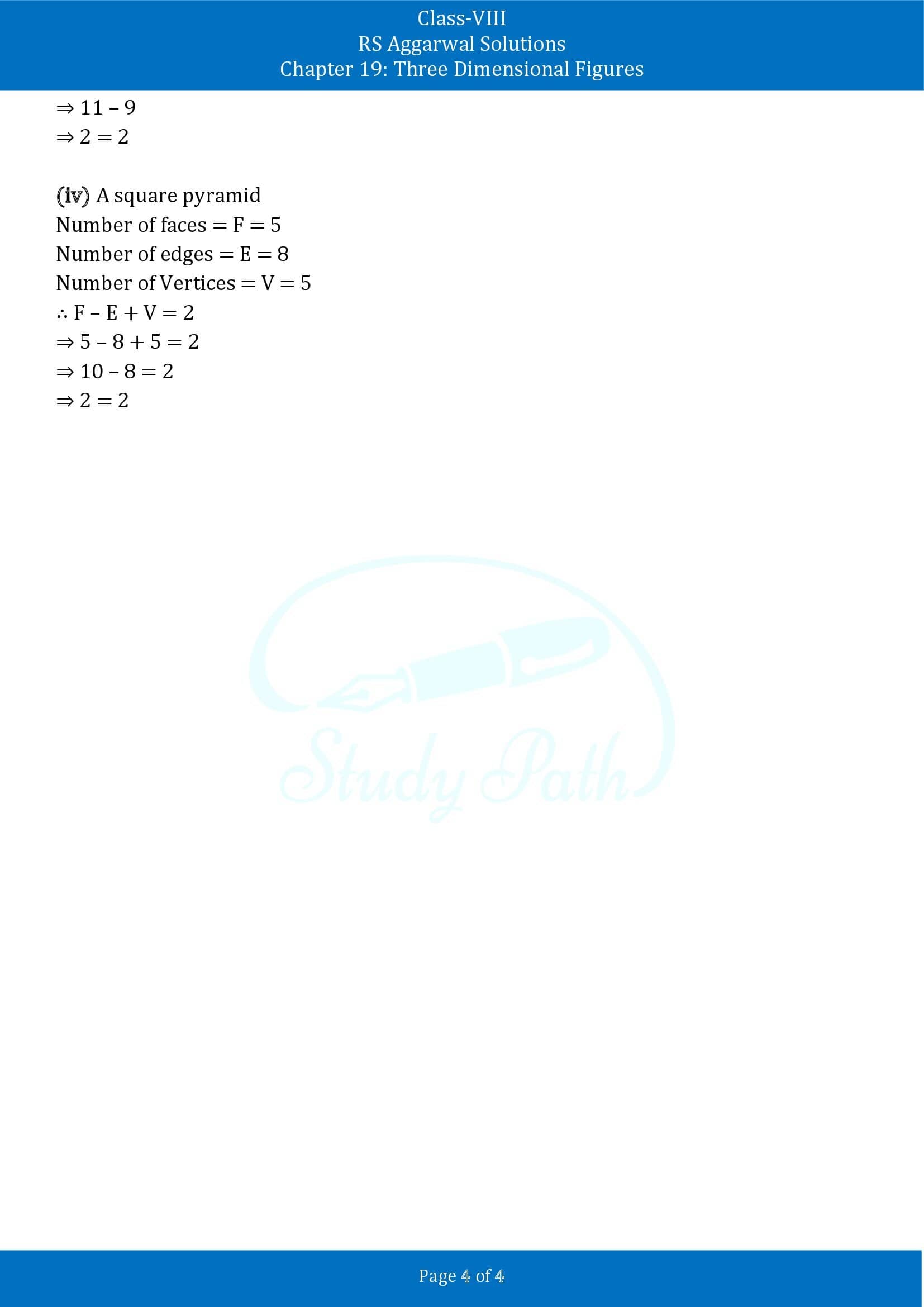 RS Aggarwal Solutions Class 8 Chapter 19 Three Dimensional Figures Exercise 19B 00004
