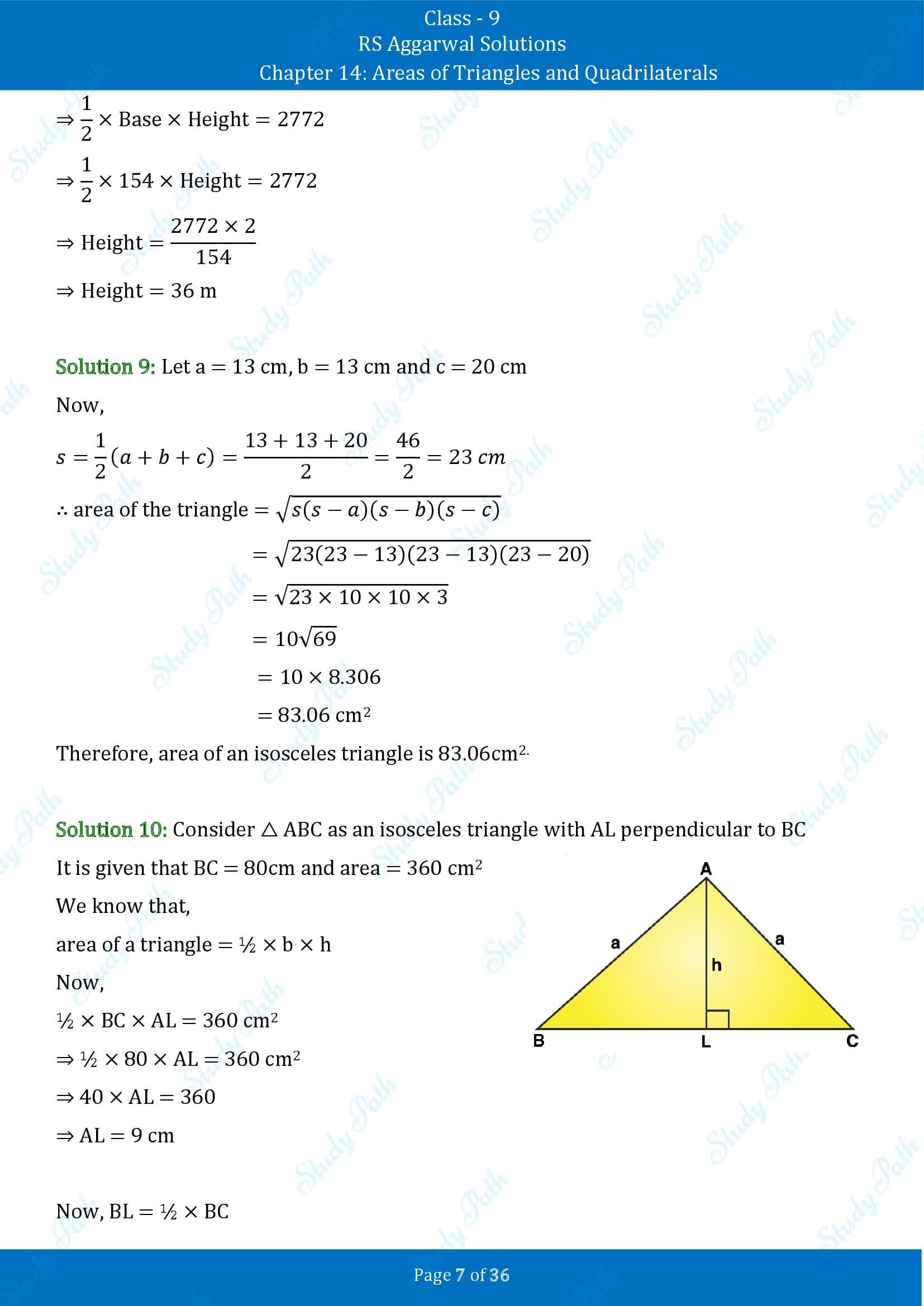 RS Aggarwal Solutions Class 9 Chapter 14 Areas of Triangles and Quadrilaterals Exercise 14 00007