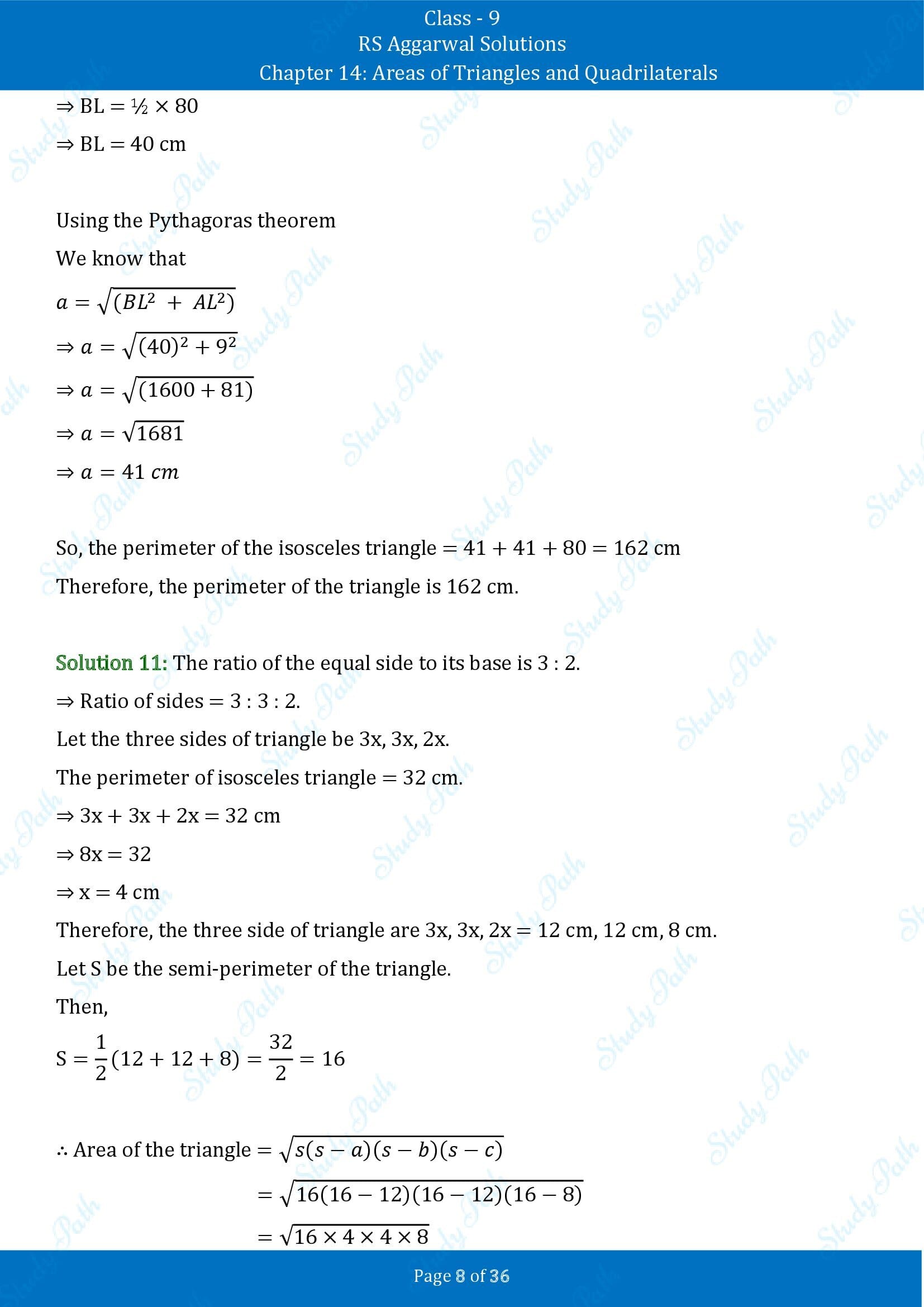 RS Aggarwal Solutions Class 9 Chapter 14 Areas of Triangles and Quadrilaterals Exercise 14 00008