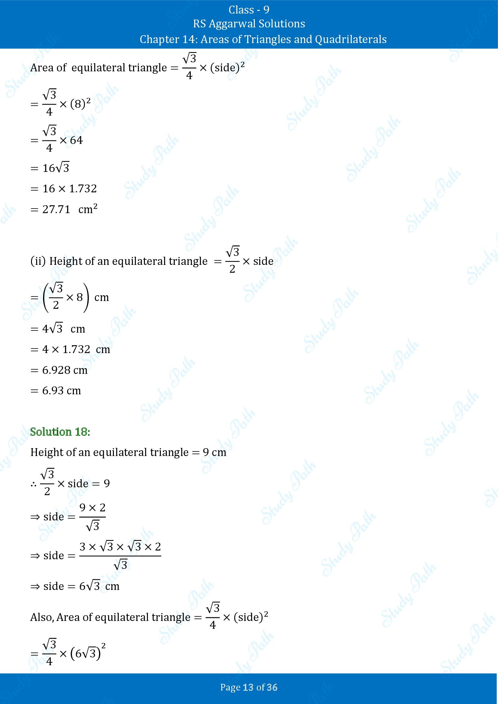 RS Aggarwal Solutions Class 9 Chapter 14 Areas of Triangles and Quadrilaterals Exercise 14 00013