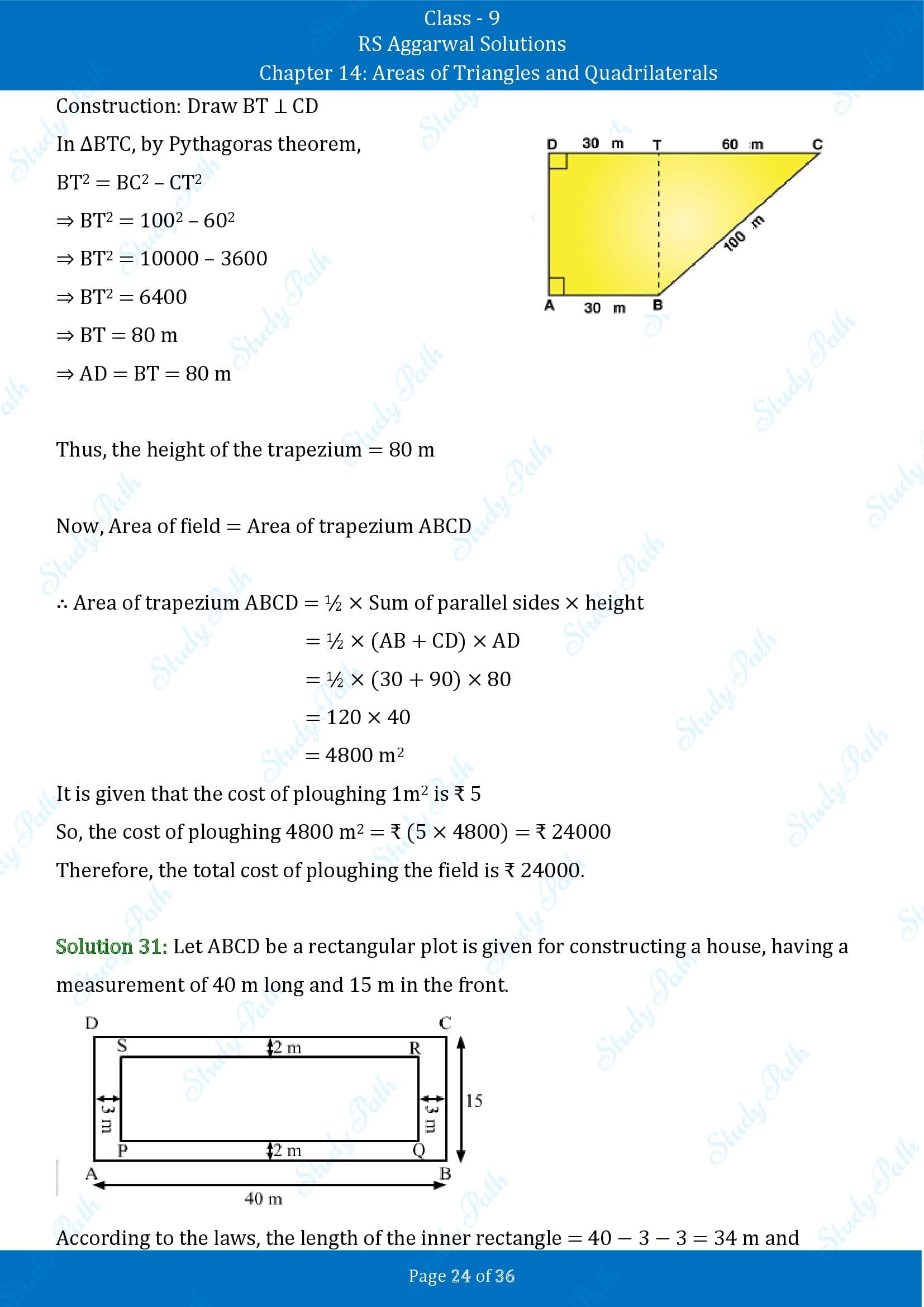 RS Aggarwal Solutions Class 9 Chapter 14 Areas of Triangles and Quadrilaterals Exercise 14 00024