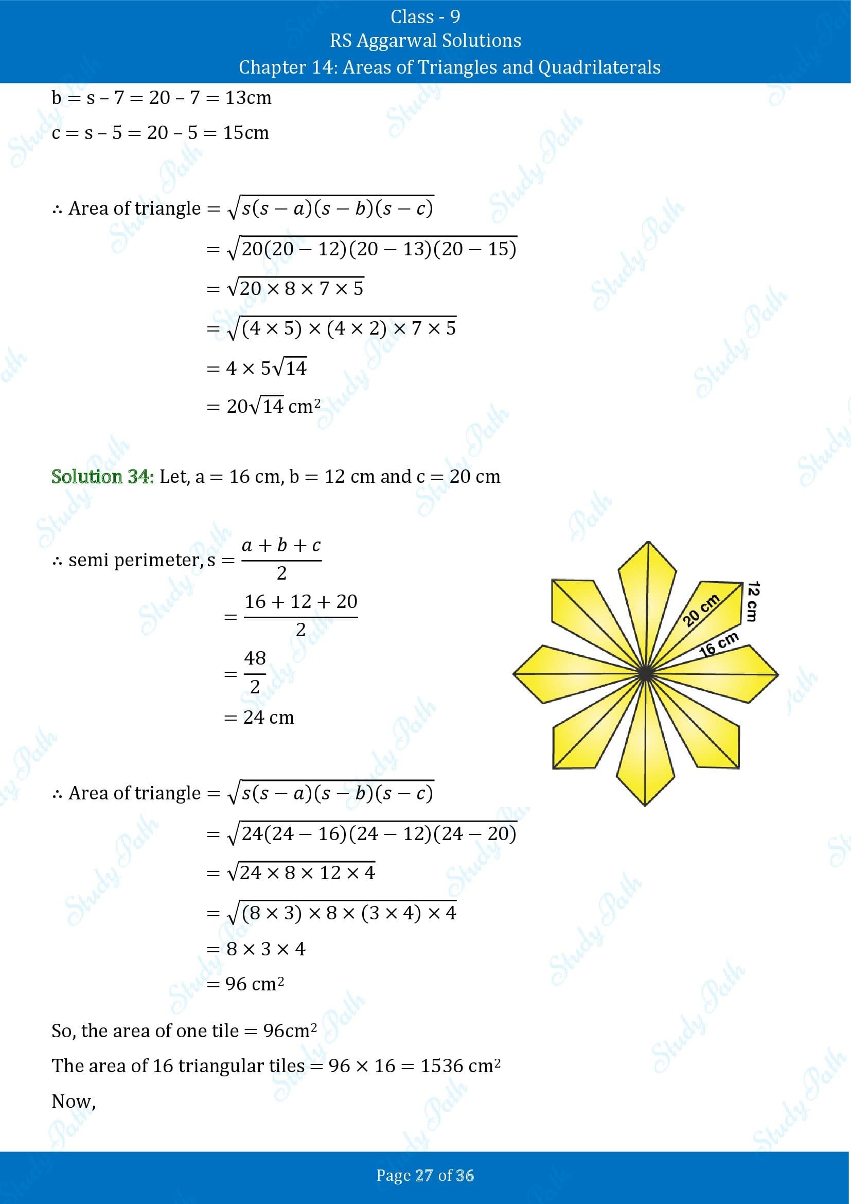 RS Aggarwal Solutions Class 9 Chapter 14 Areas of Triangles and Quadrilaterals Exercise 14 00027