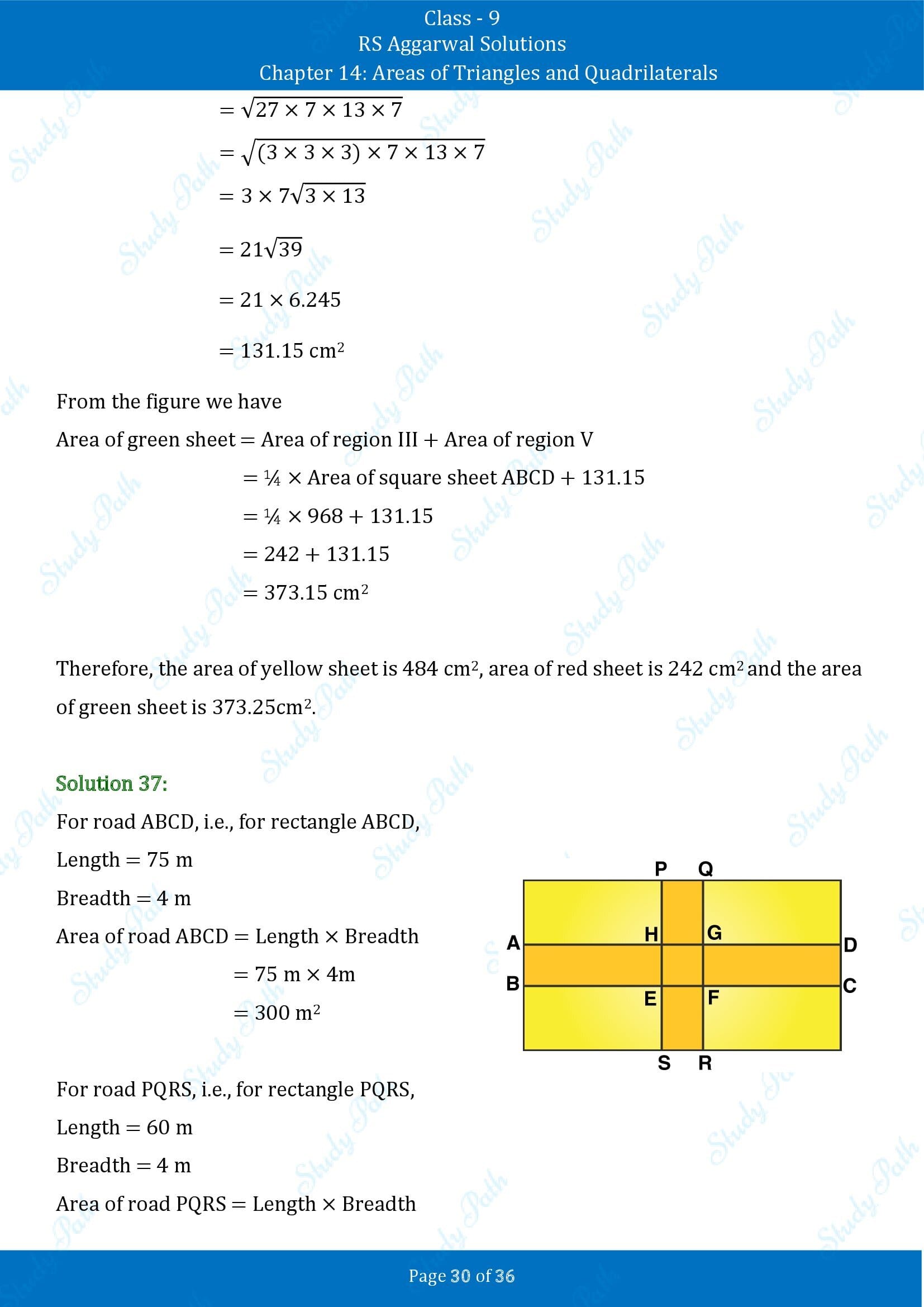 RS Aggarwal Solutions Class 9 Chapter 14 Areas of Triangles and Quadrilaterals Exercise 14 00030