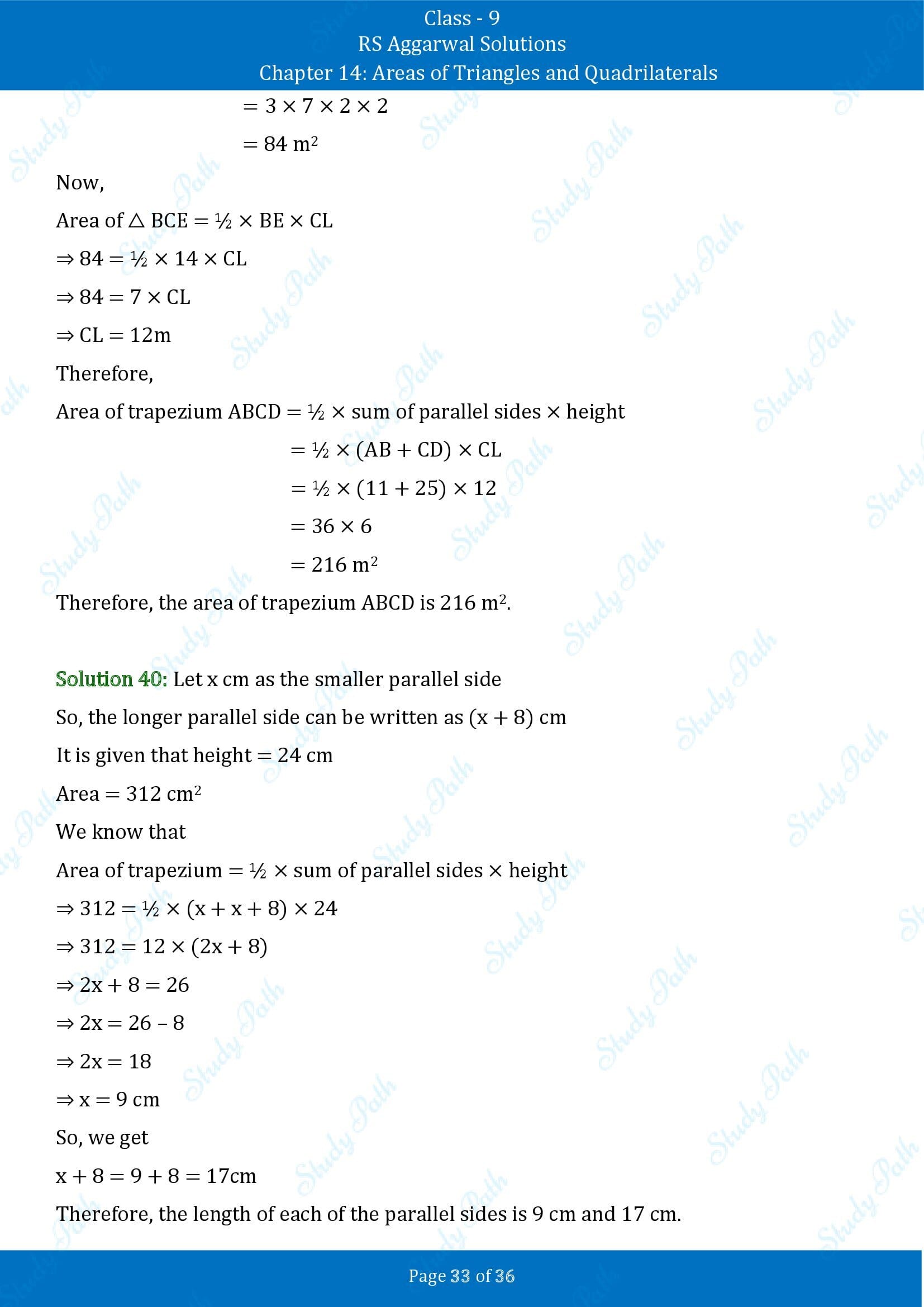 RS Aggarwal Solutions Class 9 Chapter 14 Areas of Triangles and Quadrilaterals Exercise 14 00033