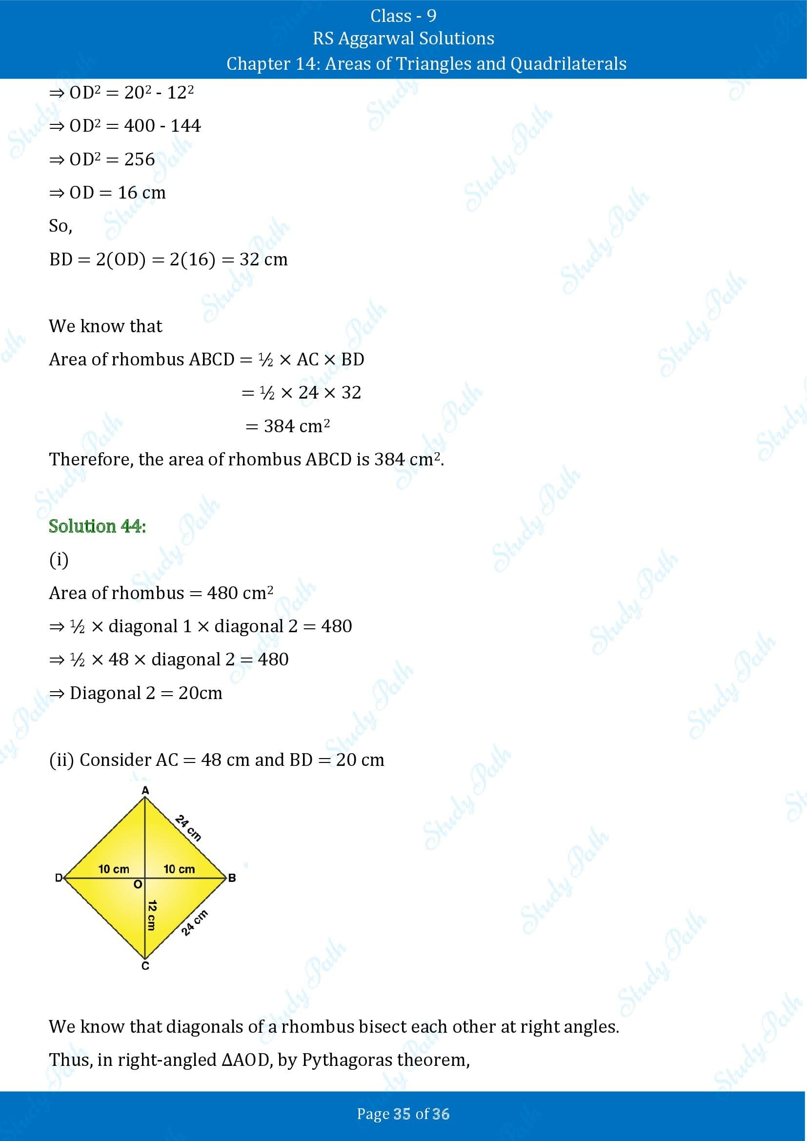 RS Aggarwal Solutions Class 9 Chapter 14 Areas of Triangles and Quadrilaterals Exercise 14 00035